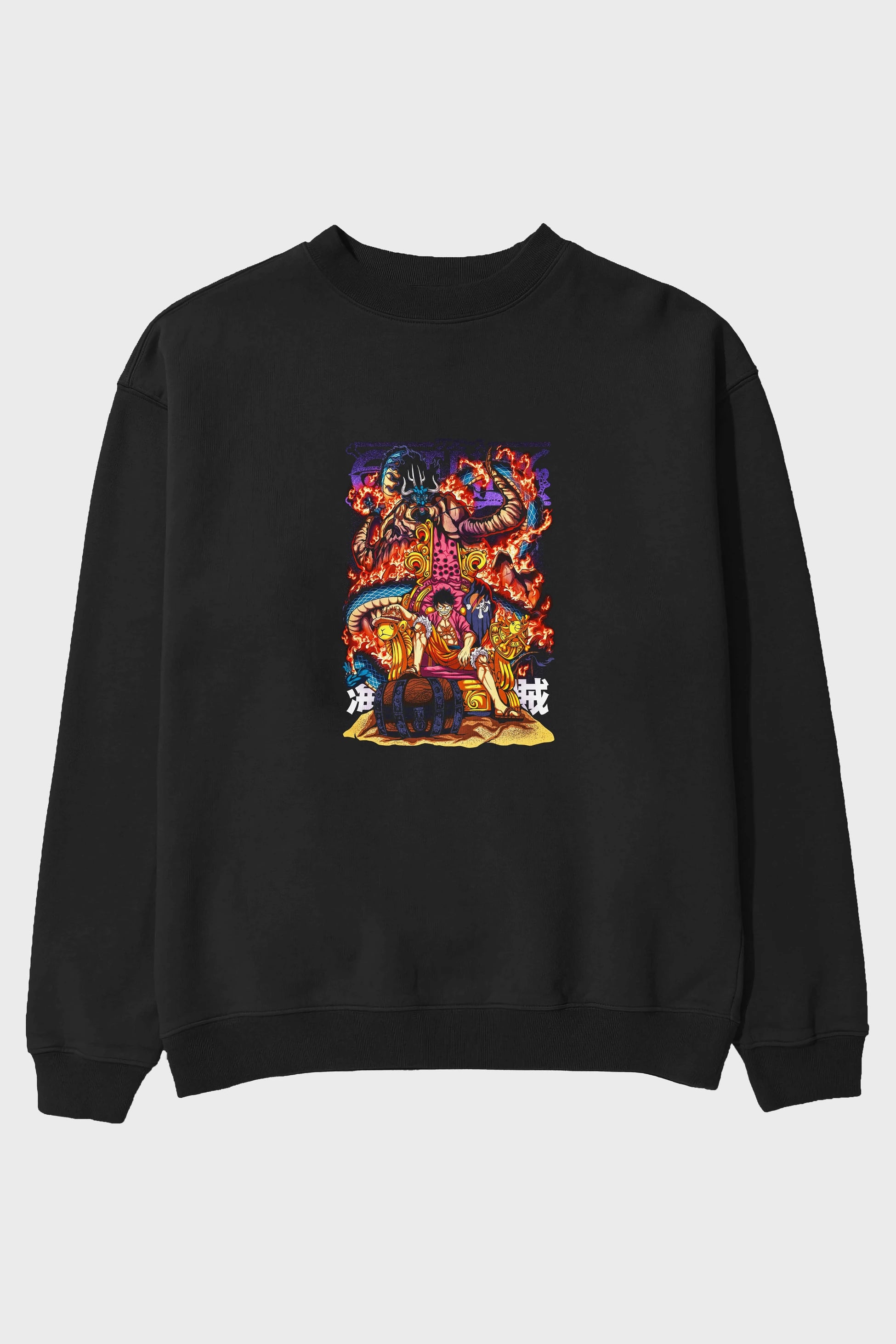 MONKEY D. LUFFY 1 Anime Ön Baskılı Oversize Sweatshirt Erkek Kadın Unisex