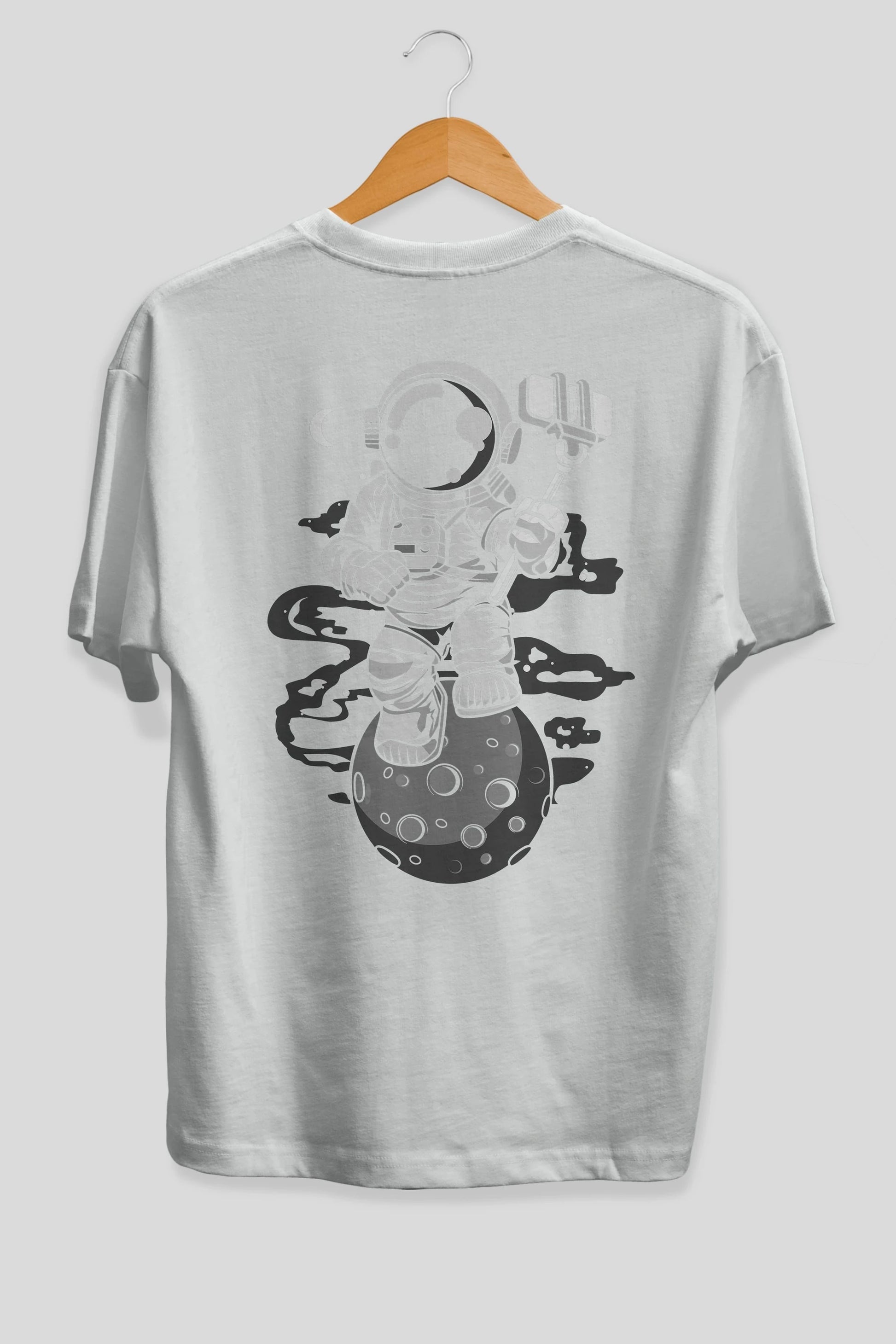 Astronaut Selfie Arka Baskılı Oversize t-shirt Erkek Kadın Unisex