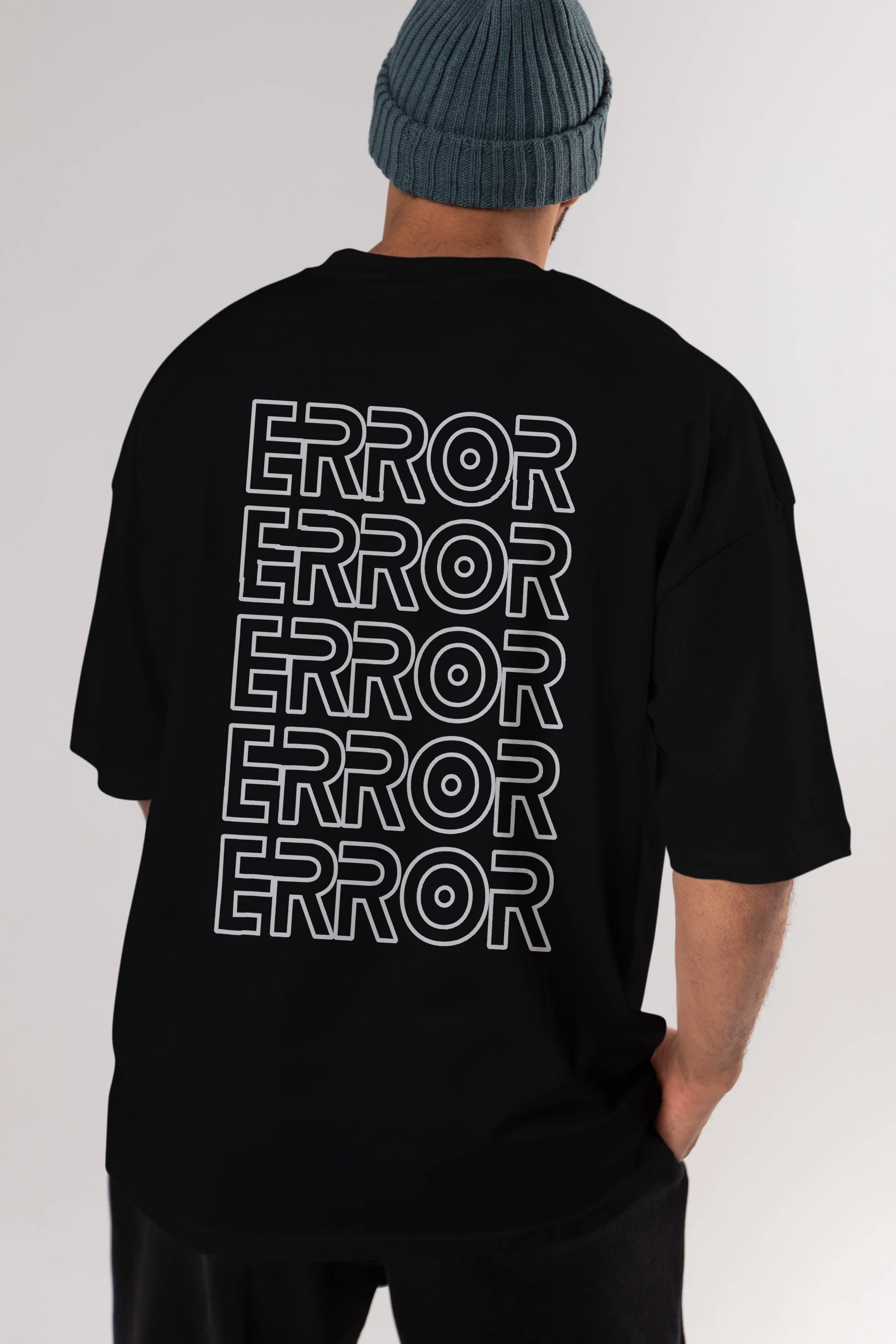 Error Yazılı Arka Baskılı Oversize t-shirt Erkek Kadın Unisex