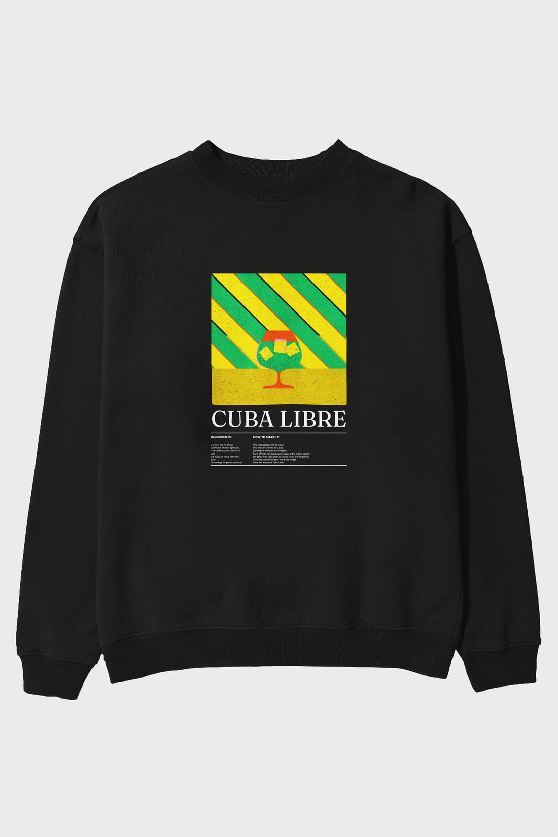Cuba Libre ön Baskılı Oversize Sweatshirt Erkek Kadın Unisex