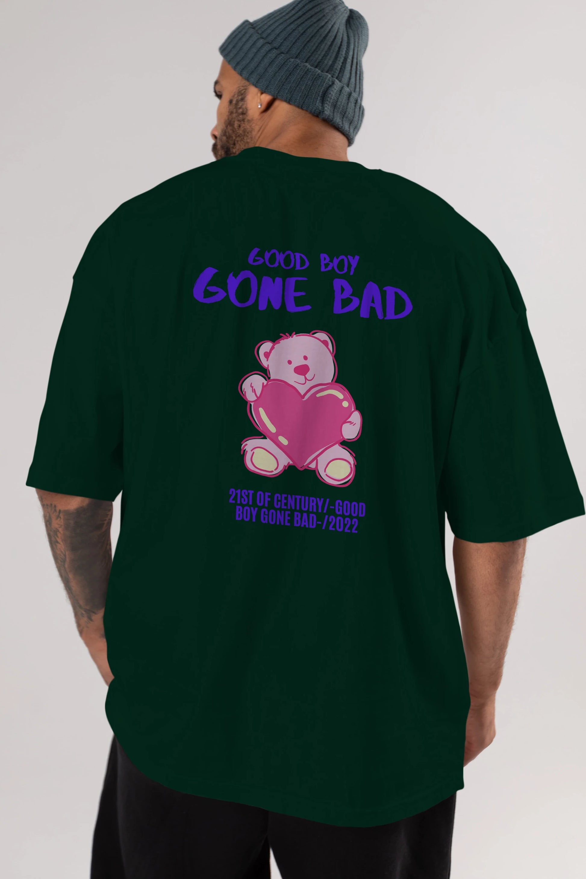 Good Boy Gona Bad Arka Baskılı Oversize t-shirt Erkek Kadın Unisex