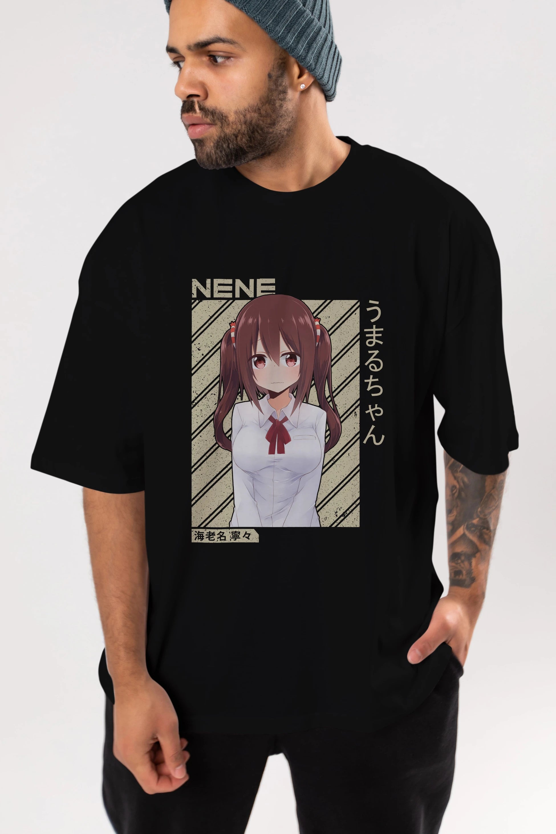 Nene Ebina 1 Anime Ön Baskılı Oversize t-shirt %100 pamuk Erkek Kadın Unisex