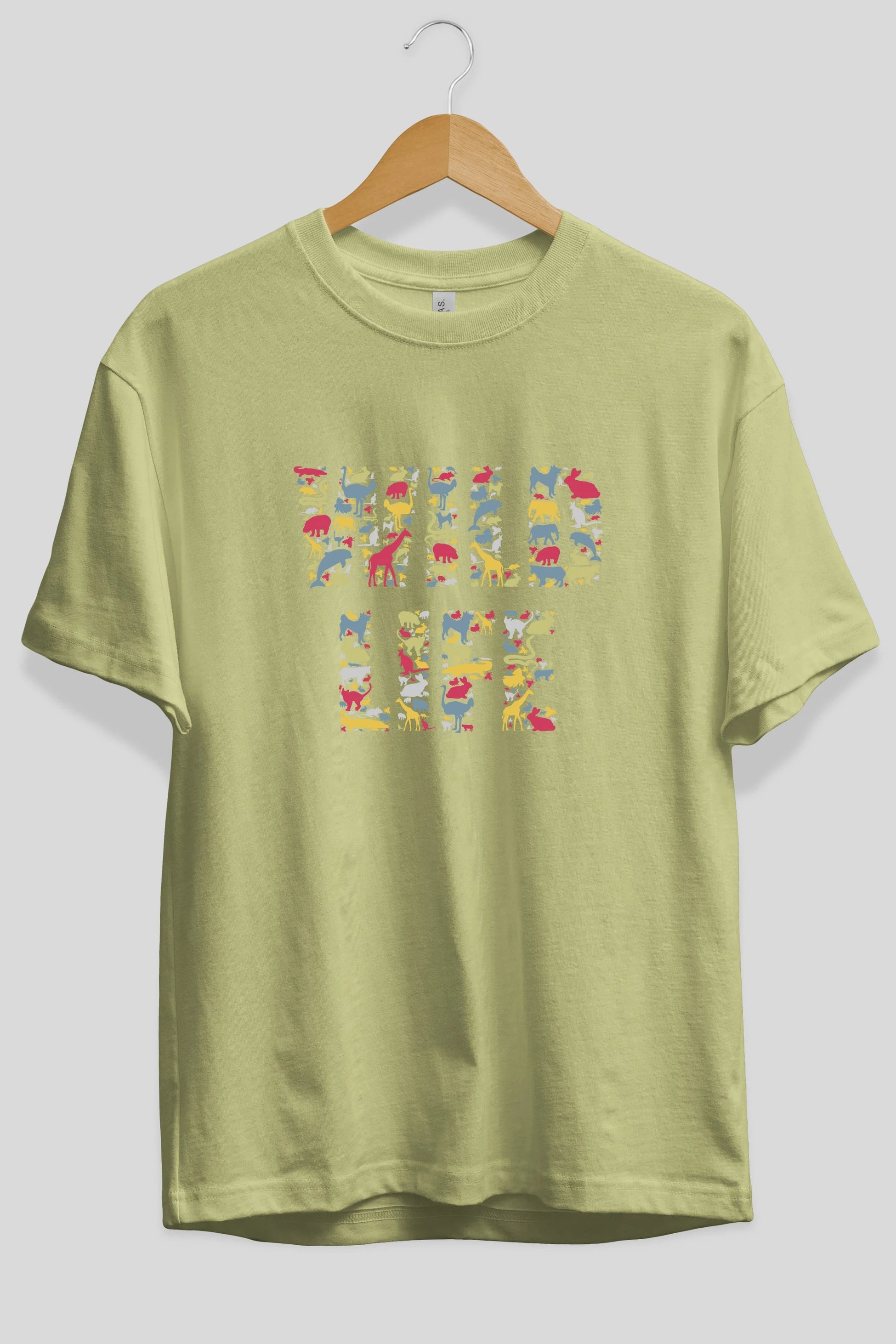 Wild Life Ön Baskılı Oversize t-shirt %100 pamuk Erkek Kadın Unisex