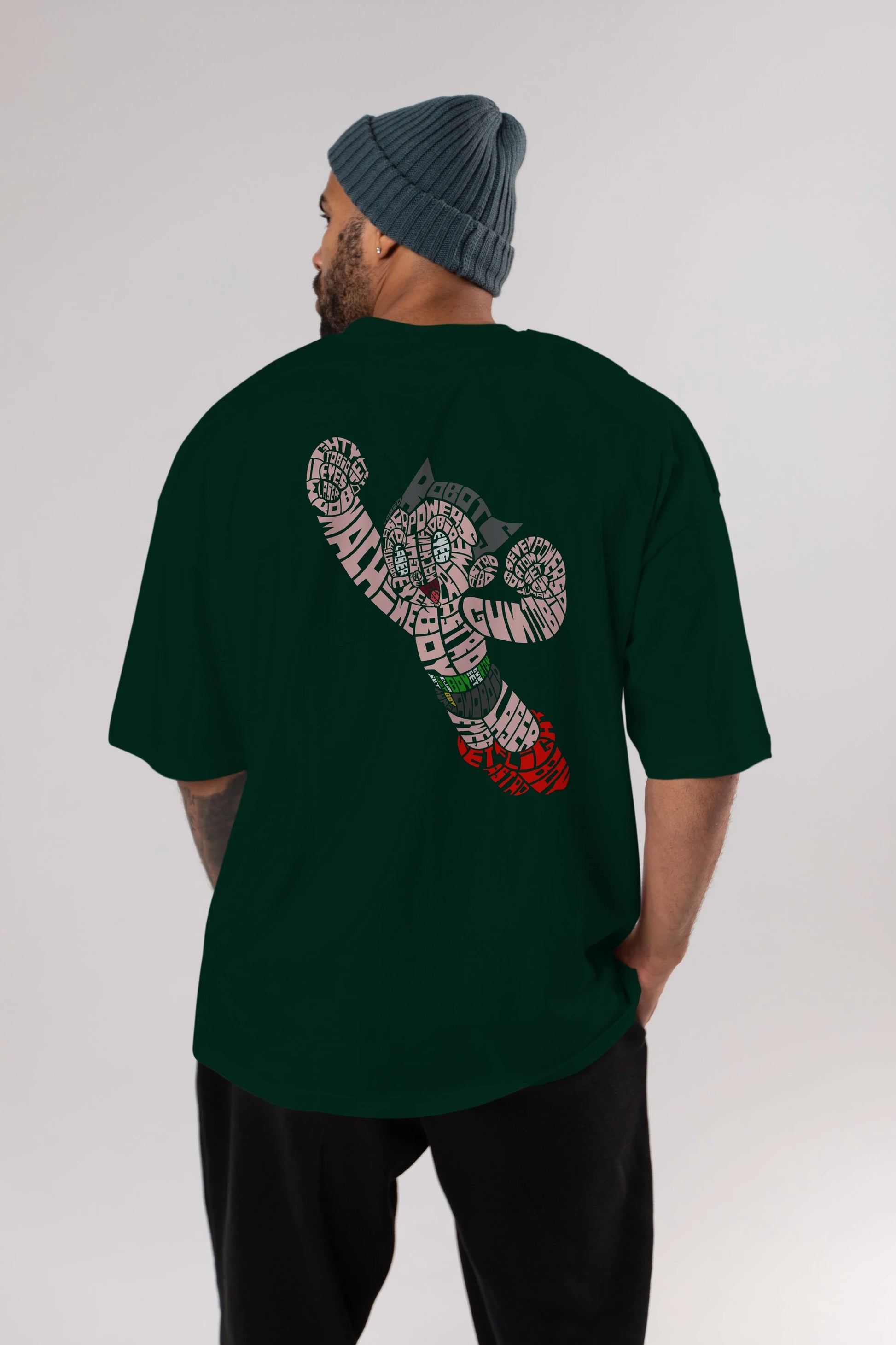 Astroboy Arka Baskılı Oversize t-shirt %100 pamuk Erkek Kadın Unisex