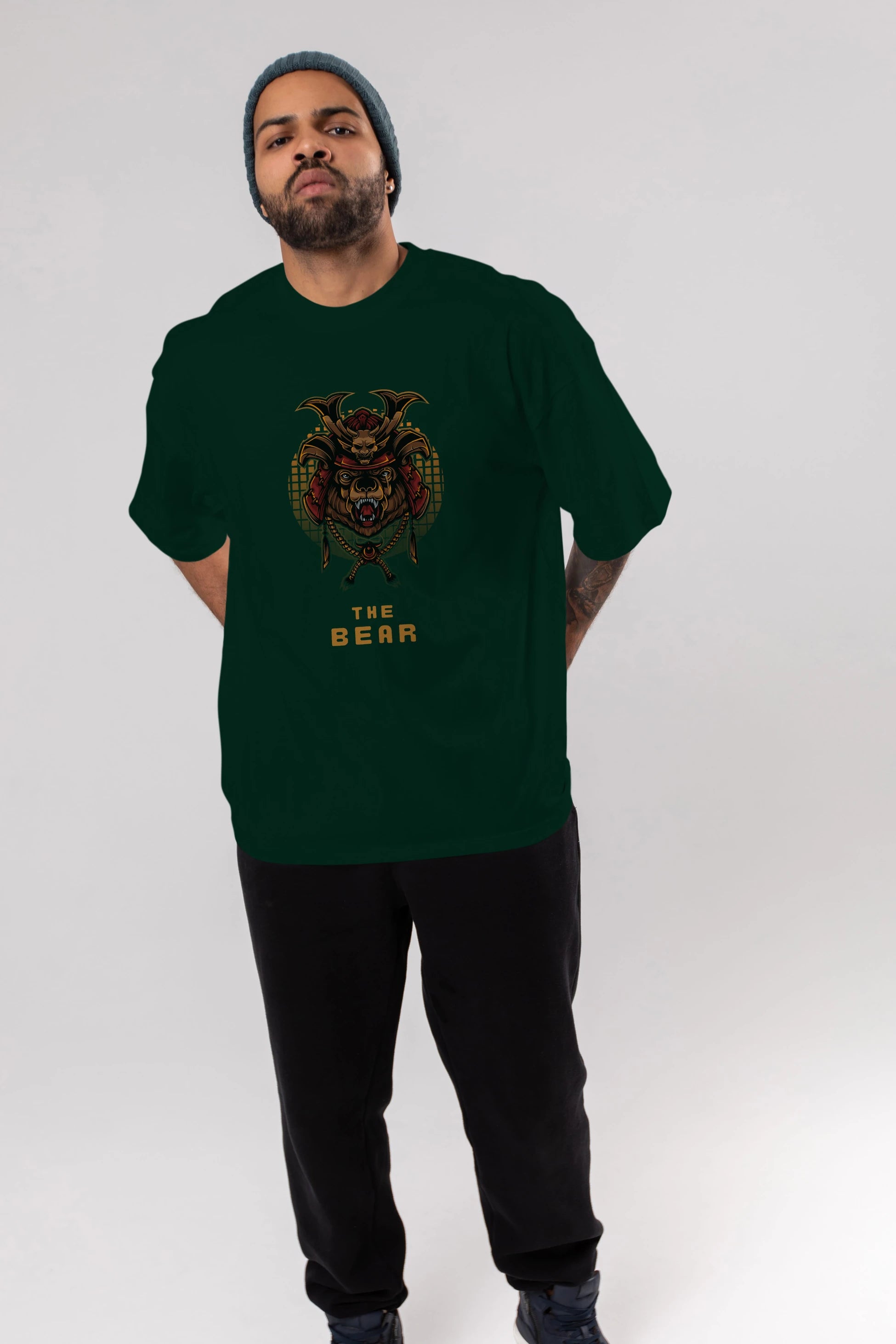 The Bear 2 Ön Baskılı Oversize t-shirt Erkek Kadın Unisex %100 Pamuk