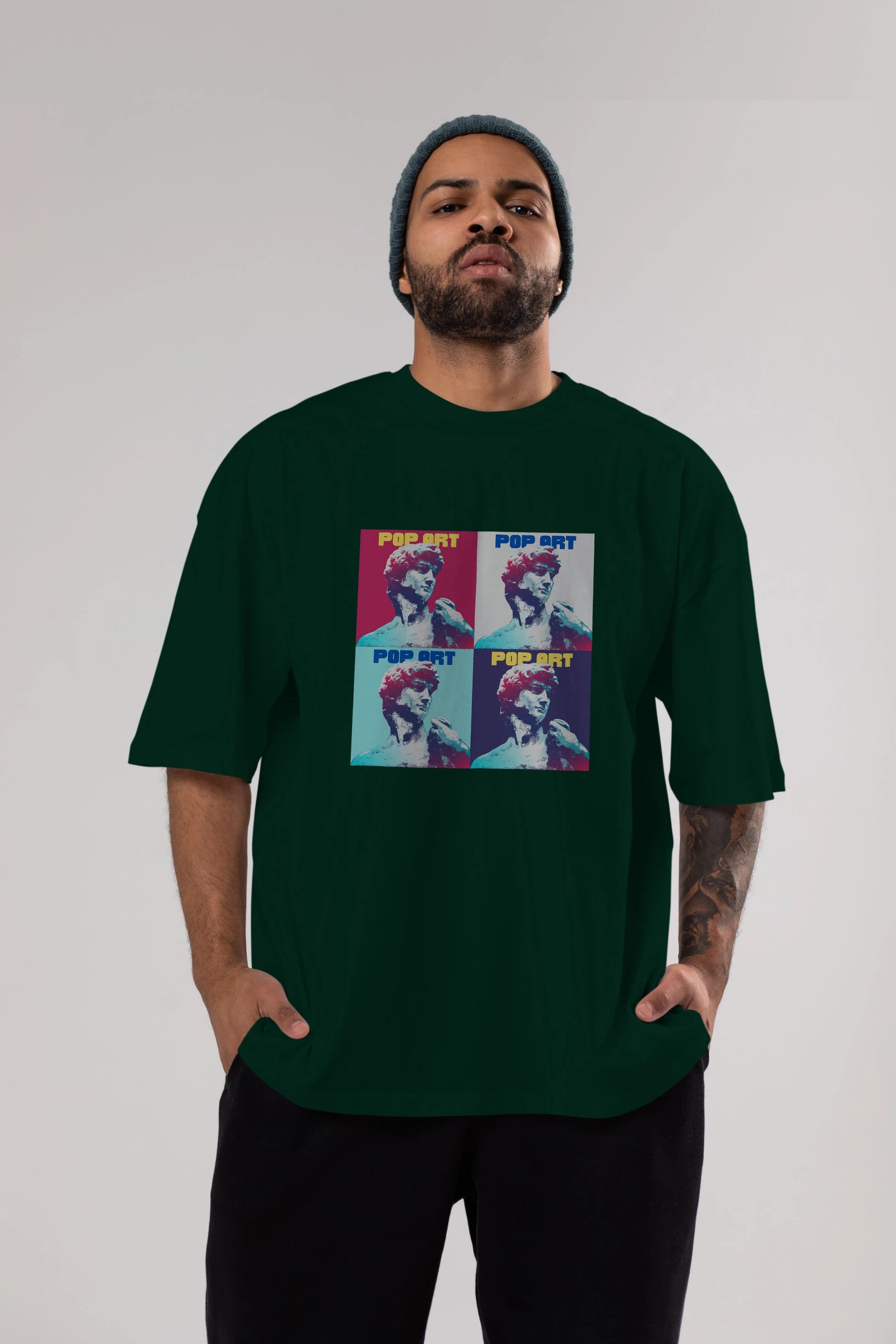 Creative Pop Art Ön Baskılı Oversize t-shirt Erkek Kadın Unisex
