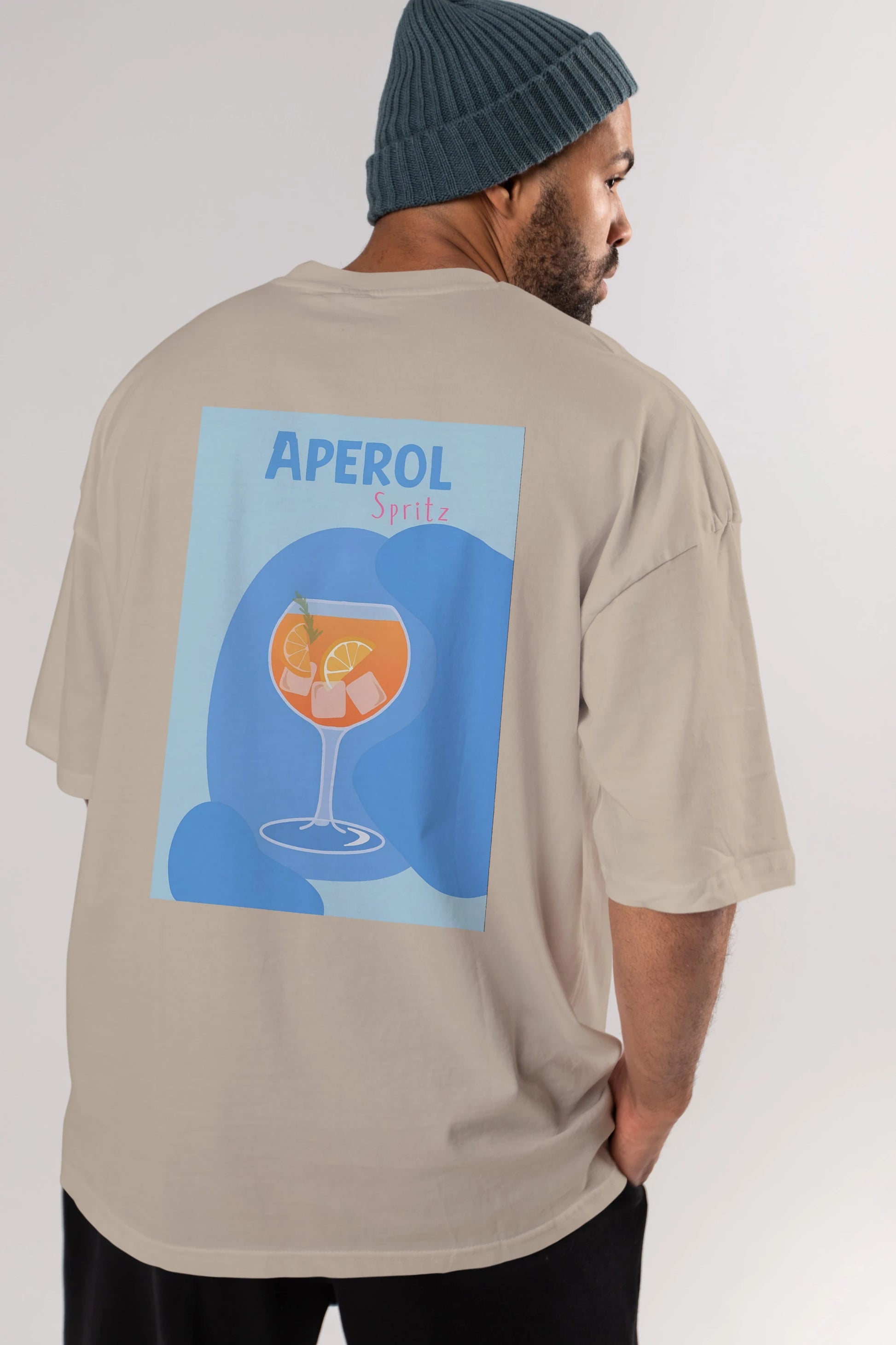 Aperol Spritz 10 Arka Baskılı Oversize t-shirt Erkek Kadın Unisex %100 Pamuk Bisiklet Yaka tişort