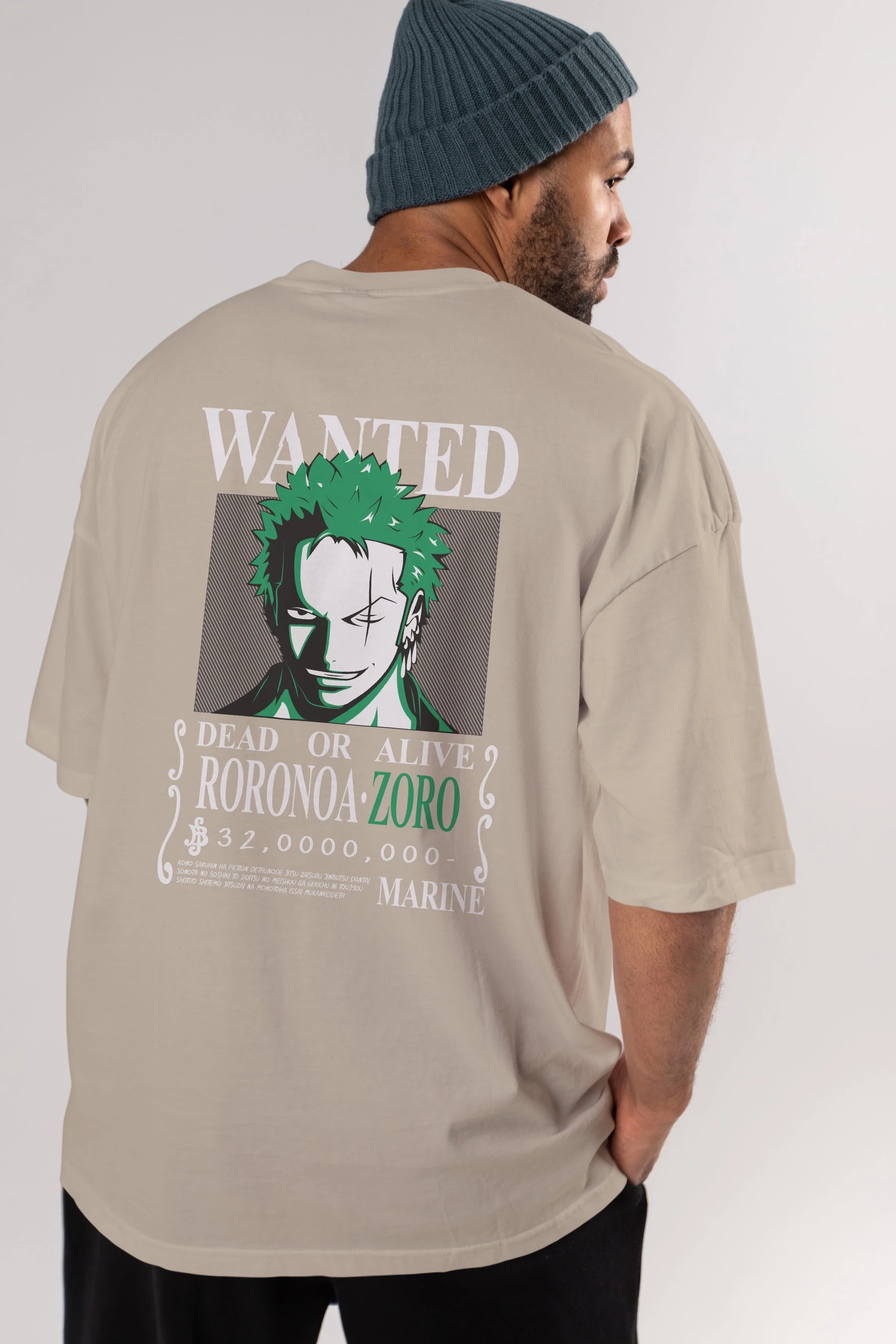 Roronoa Zoro Anime Arka Baskılı Oversize t-shirt Erkek Kadın Unisex %100 pamuk tişort