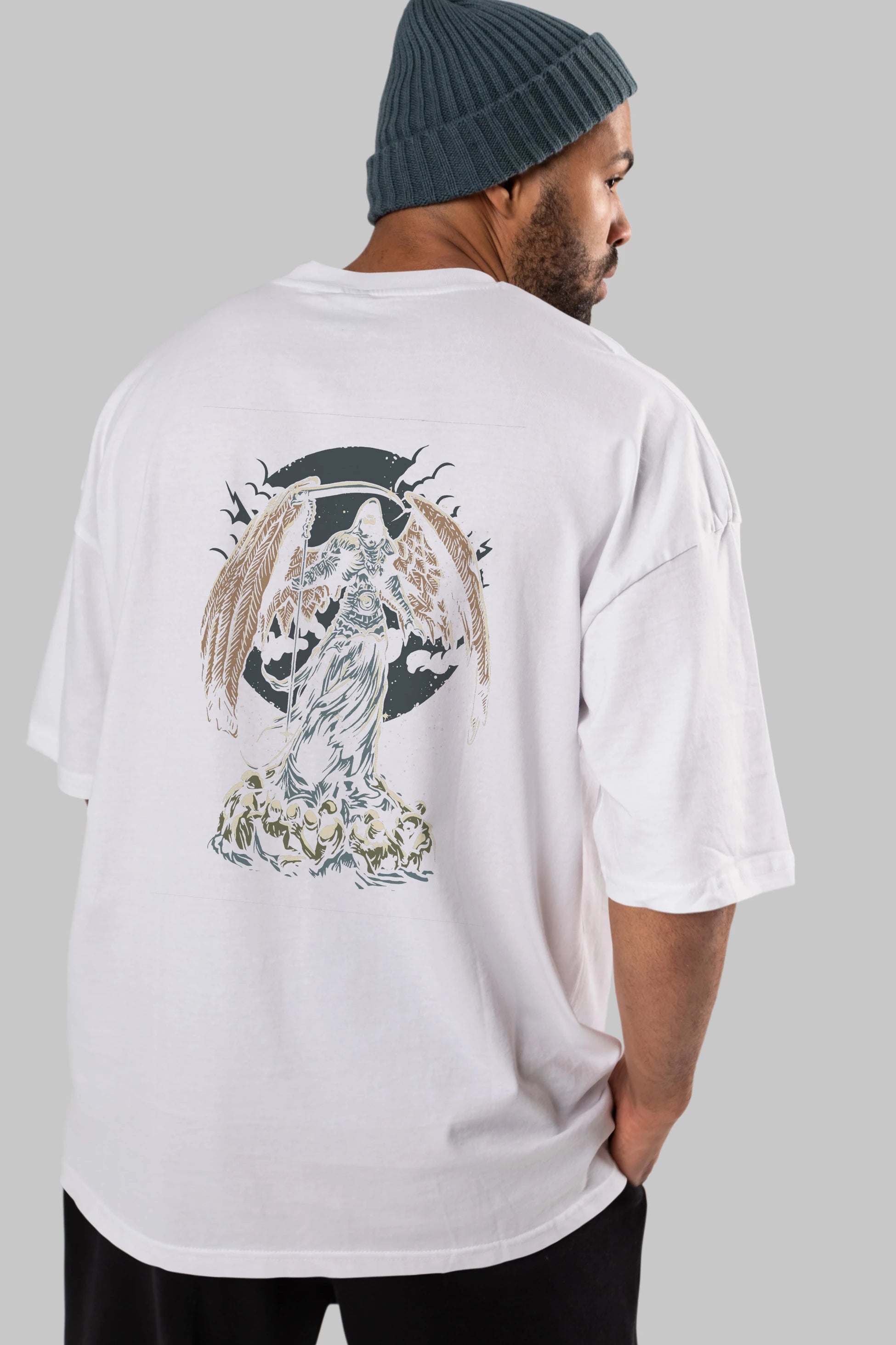 Darkness Arka Baskılı Oversize t-shirt Erkek Kadın Unisex %100 Pamuk