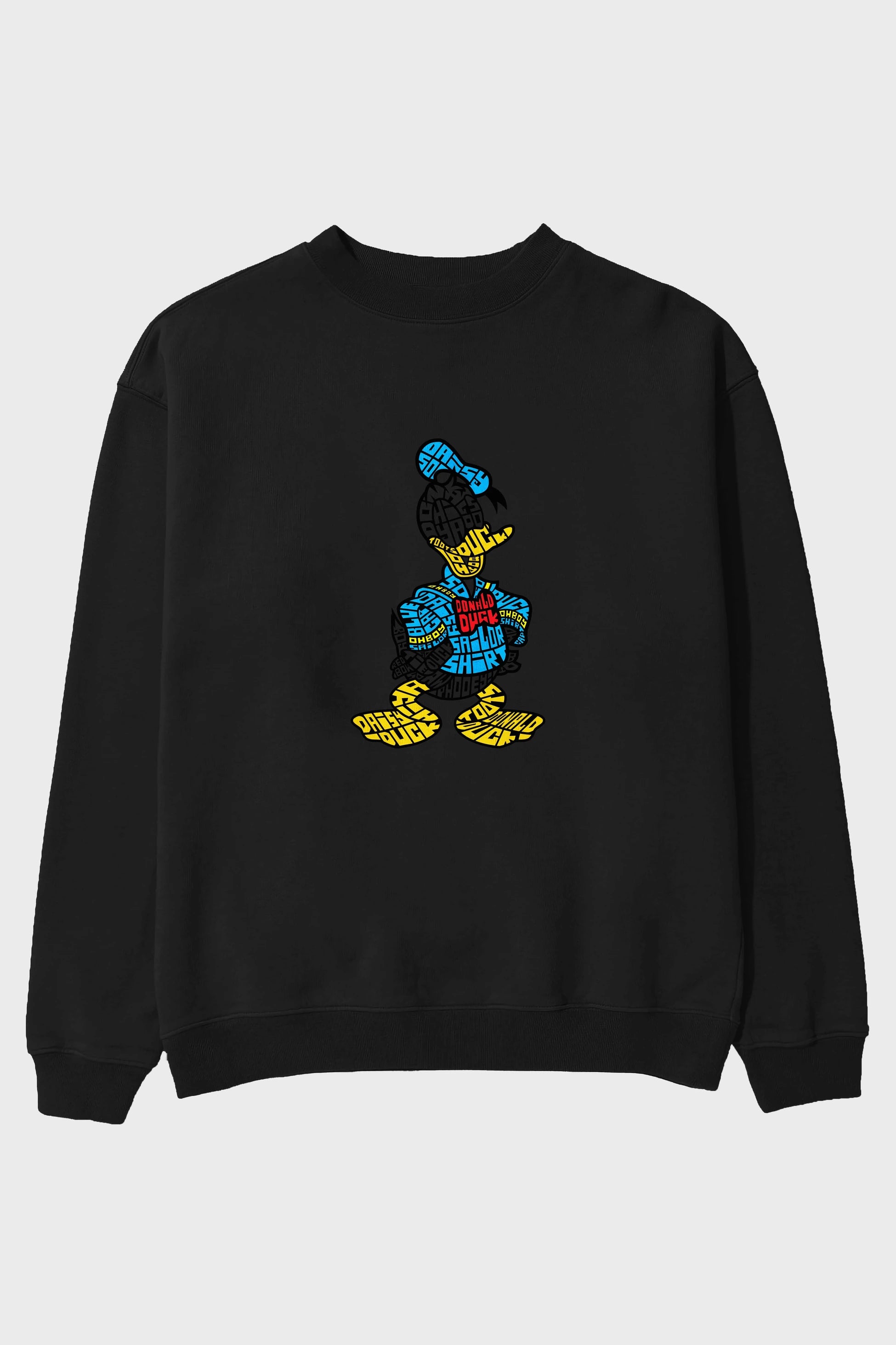 Donald Ön Baskılı Oversize Sweatshirt Erkek Kadın Unisex