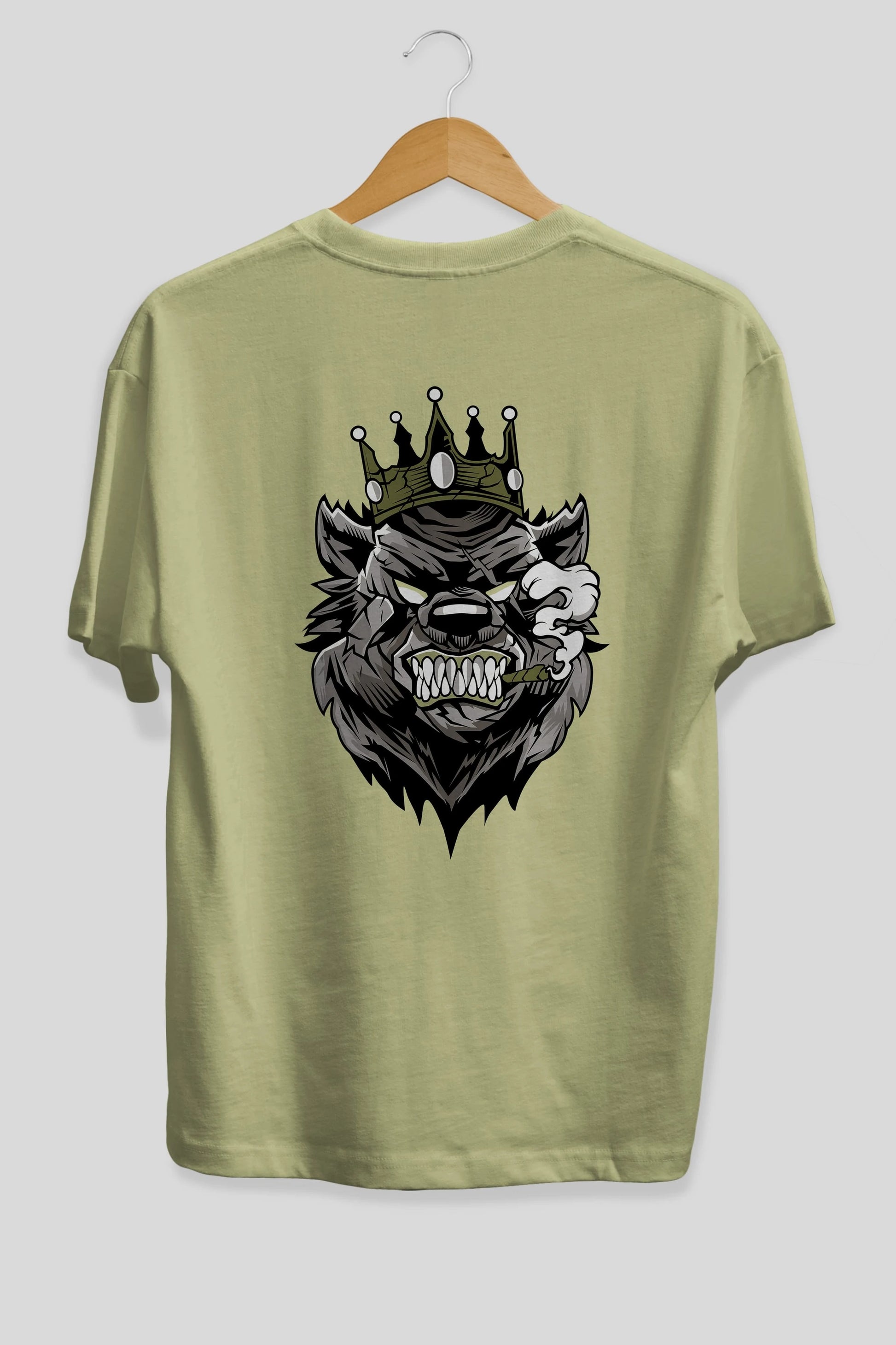 Bear King Arka Baskılı Oversize t-shirt Erkek Kadın Unisex %100 Pamuk tişort