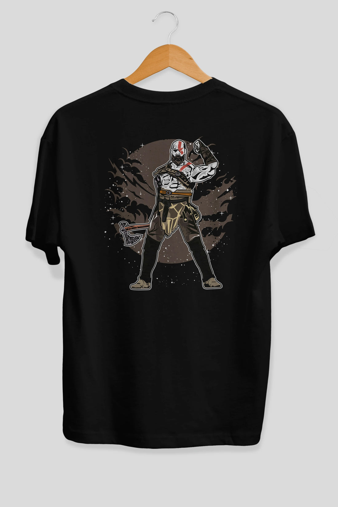 GOD OF WAR Arka Baskılı Oversize t-shirt Erkek Kadın Unisex %100 Pamuk
