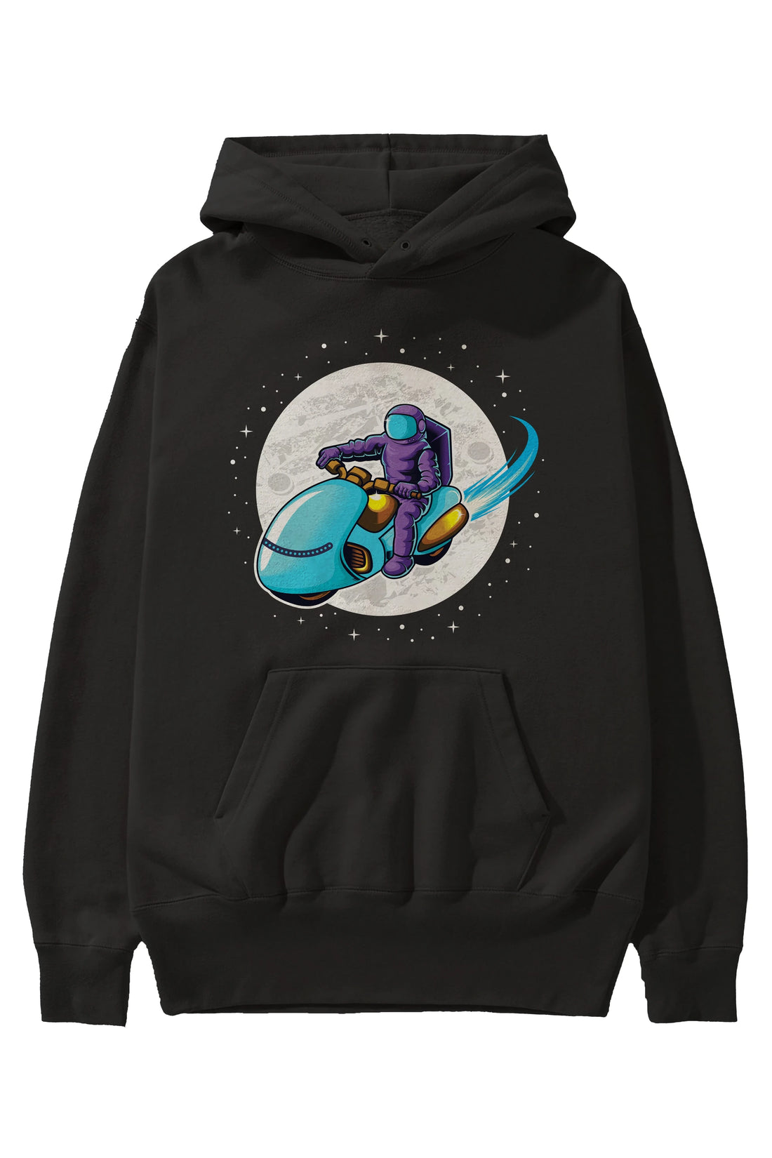 Astrorider in Space Ön Baskılı Hoodie Oversize Kapüşonlu Sweatshirt Erkek Kadın Unisex