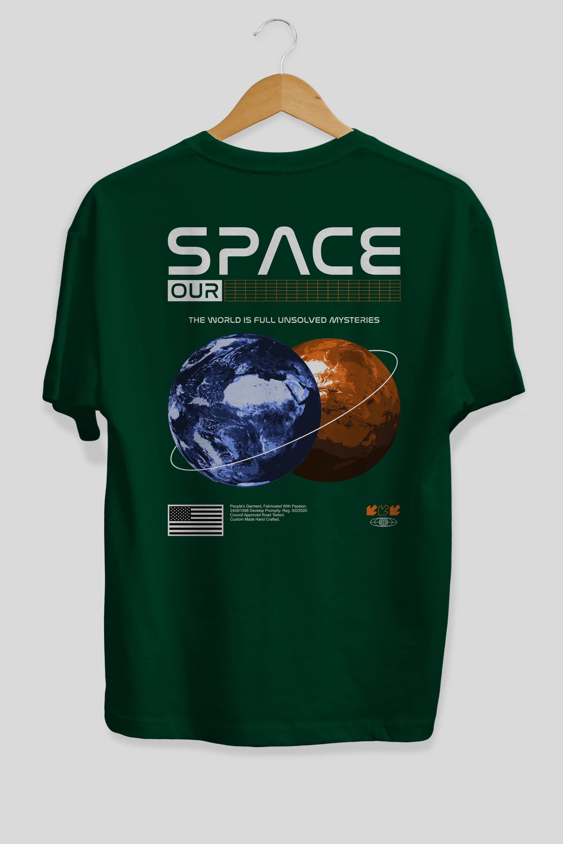 Space Our Arka Baskılı Oversize t-shirt Erkek Kadın Unisex