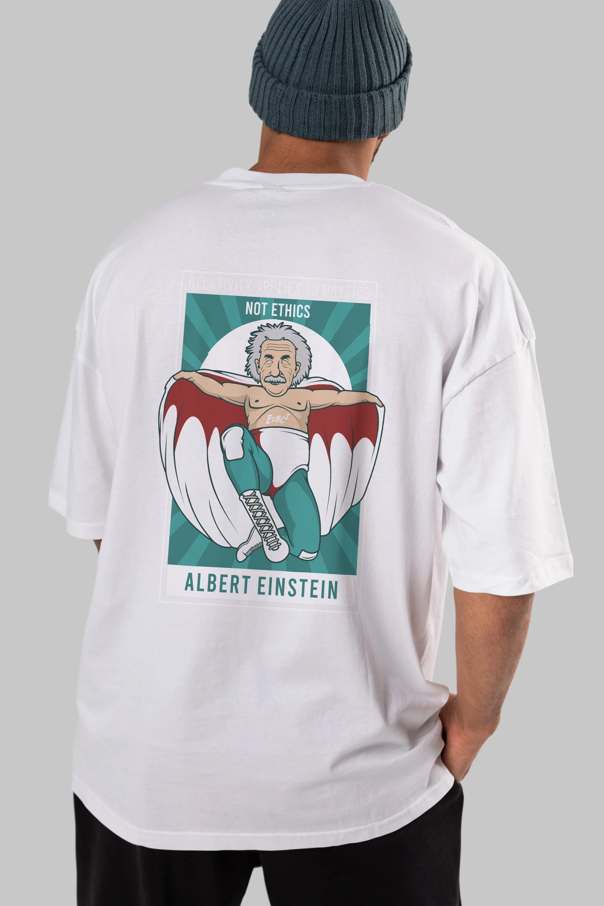 Nacho Libre Einstein Arka Baskılı Oversize t-shirt Erkek Kadın Unisex %100 Pamuk tişort