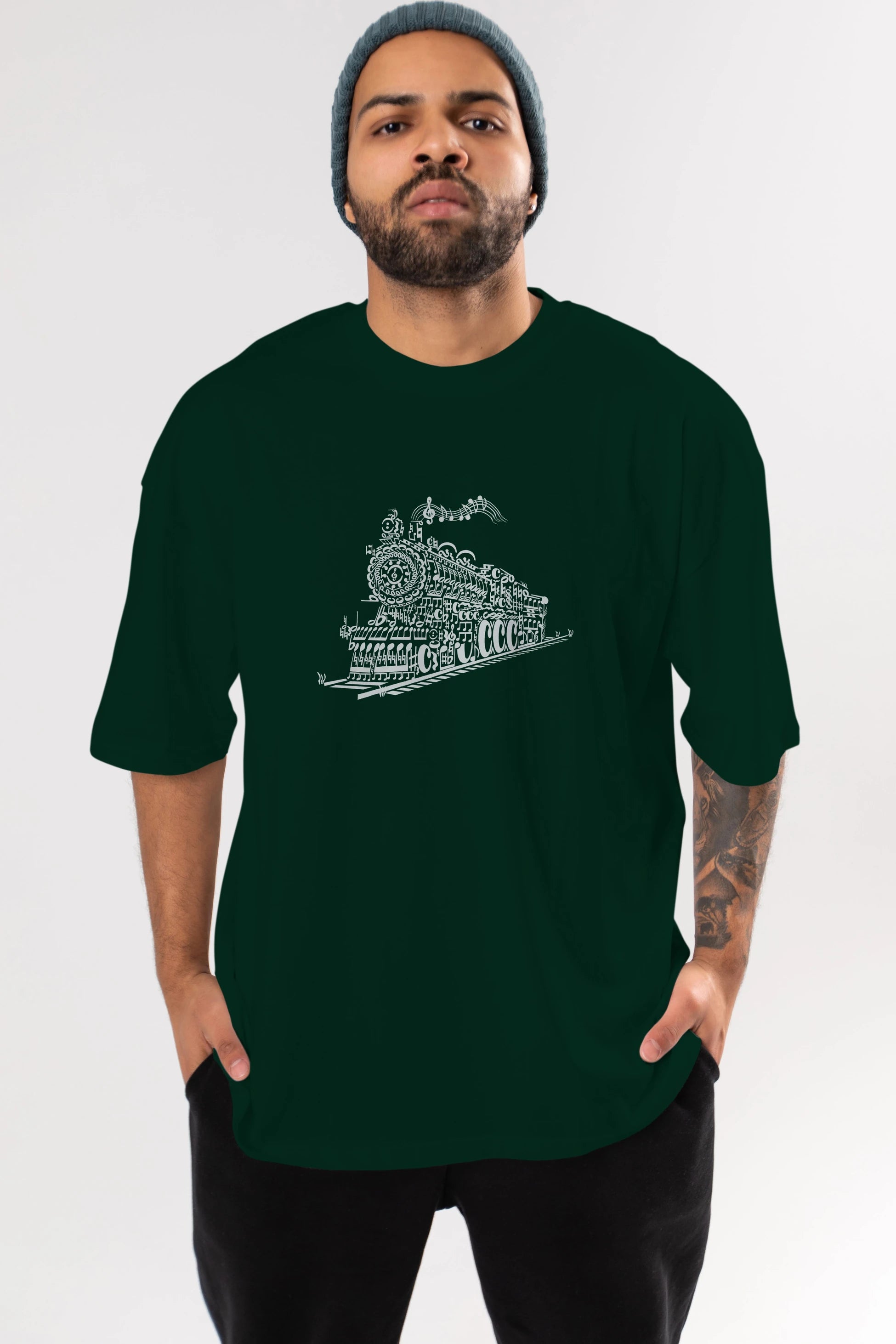 Train Song Ön Baskılı Oversize t-shirt %100 pamuk Erkek Kadın Unisex