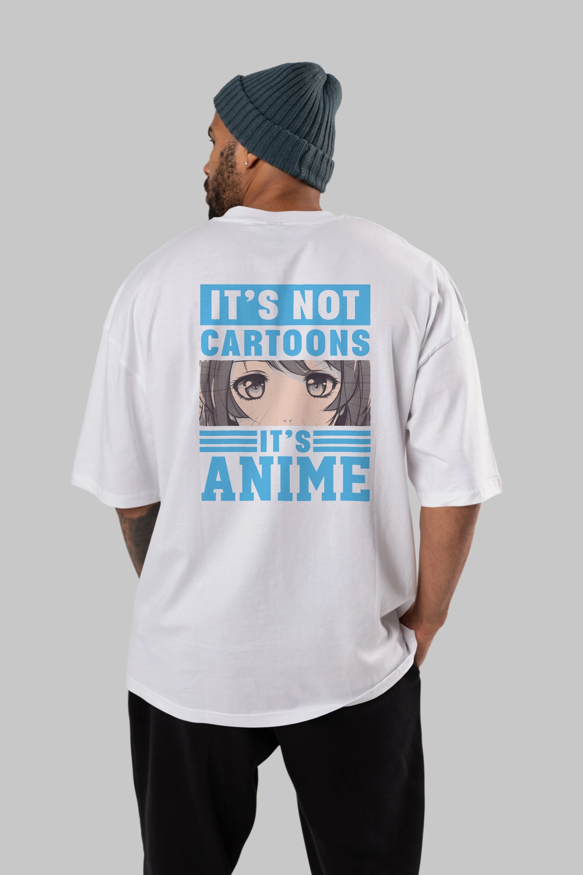 Its Anime Anime Arka Baskılı Oversize t-shirt Erkek Kadın Unisex %100 pamuk tişort