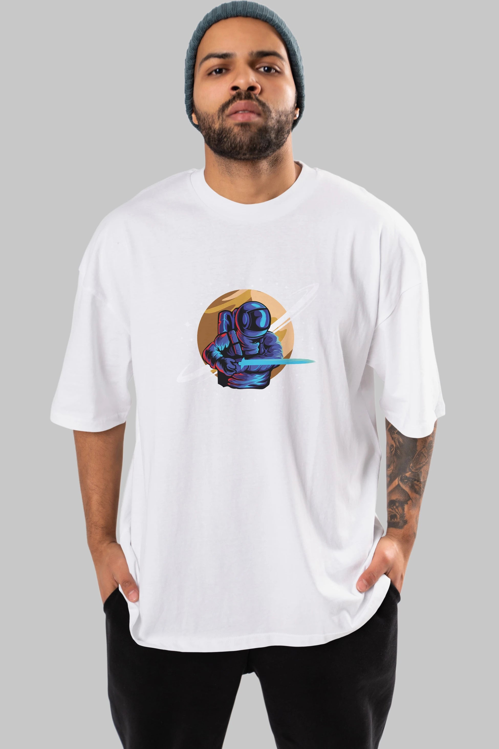 Astro Knight Ön Baskılı Oversize t-shirt Erkek Kadın Unisex