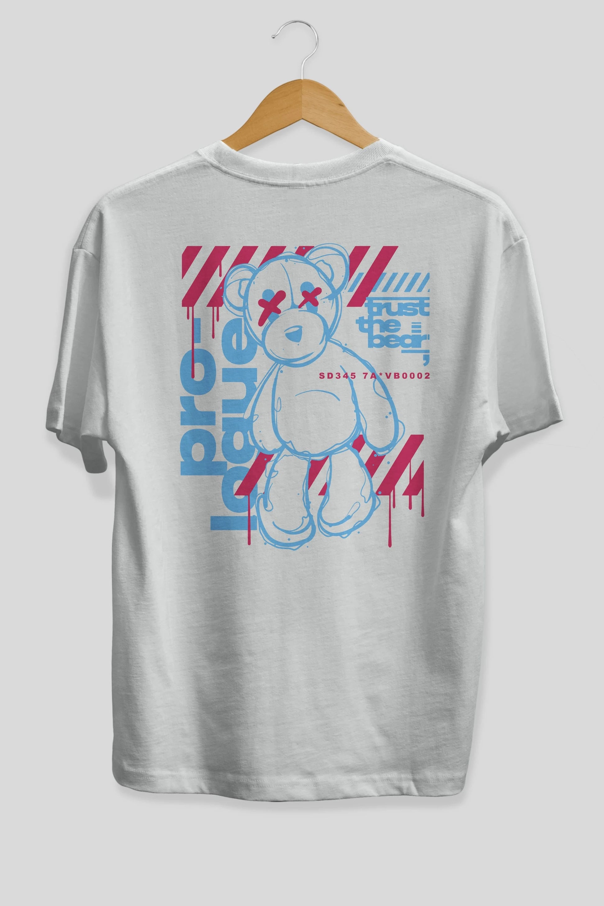 Trust The Bear Arka Baskılı Oversize t-shirt Erkek Kadın Unisex