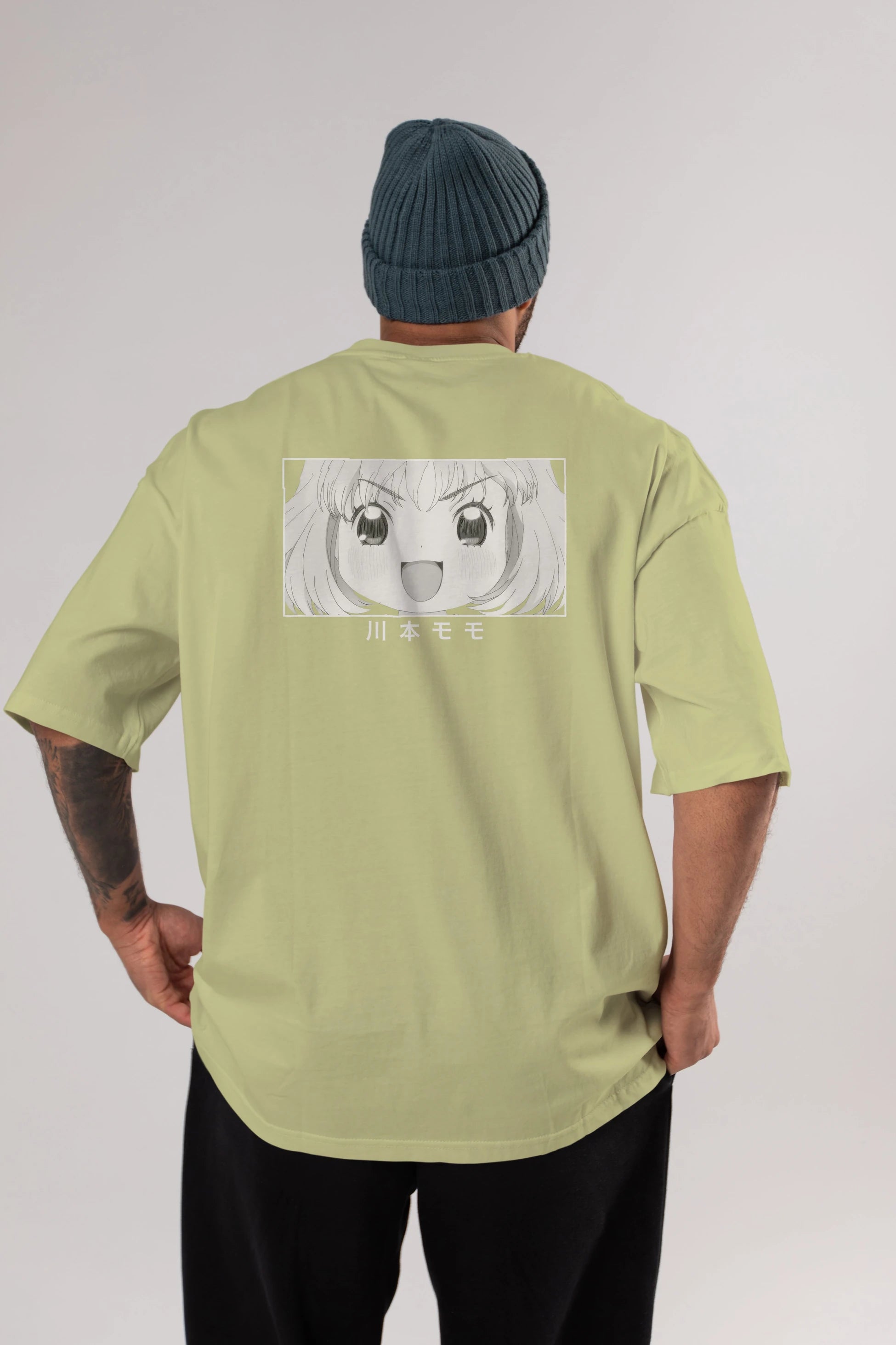 Momo Kawamoto 1 Anime Arka Baskılı Oversize t-shirt Erkek Kadın Unisex