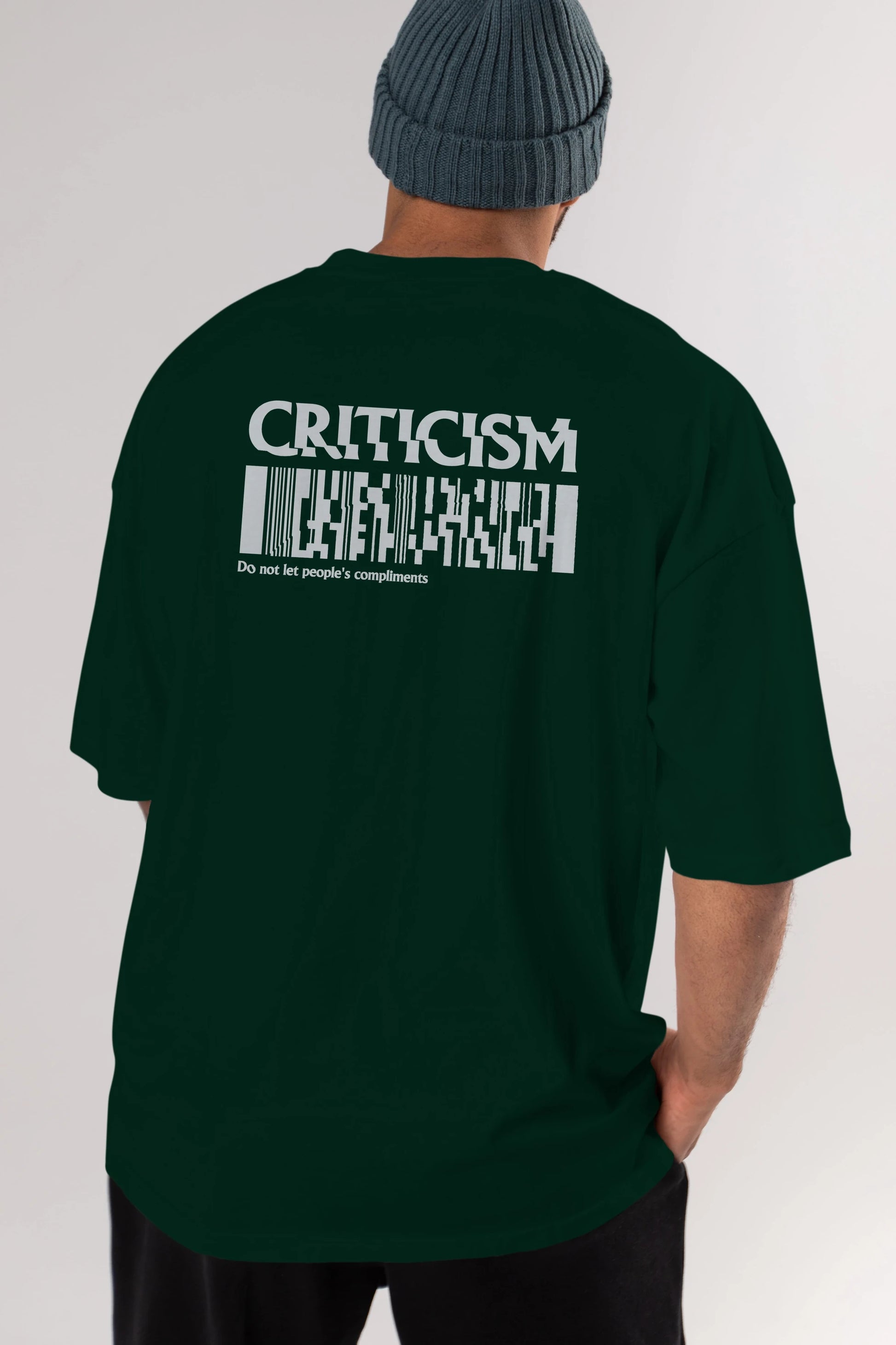 Criticism Streetwear Arka Baskılı Oversize t-shirt Erkek Kadın Unisex