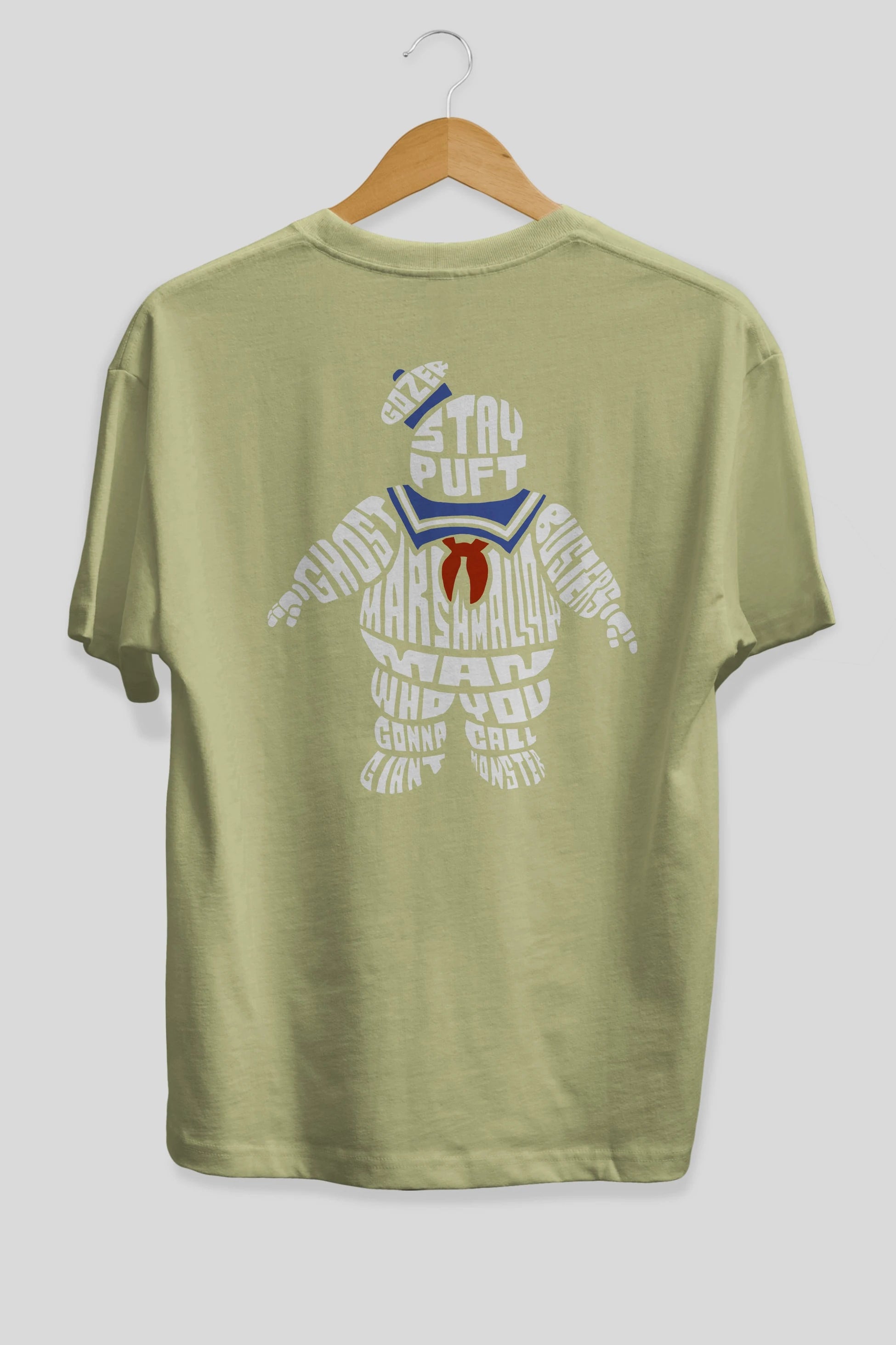 Stay Puft Arka Baskılı Oversize t-shirt %100 pamuk Erkek Kadın Unisex