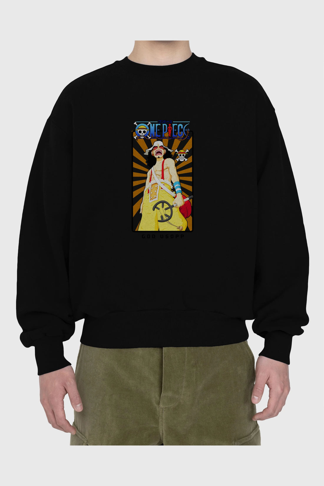 Usopp Ön Baskılı Anime Oversize Sweatshirt Erkek Kadın Unisex