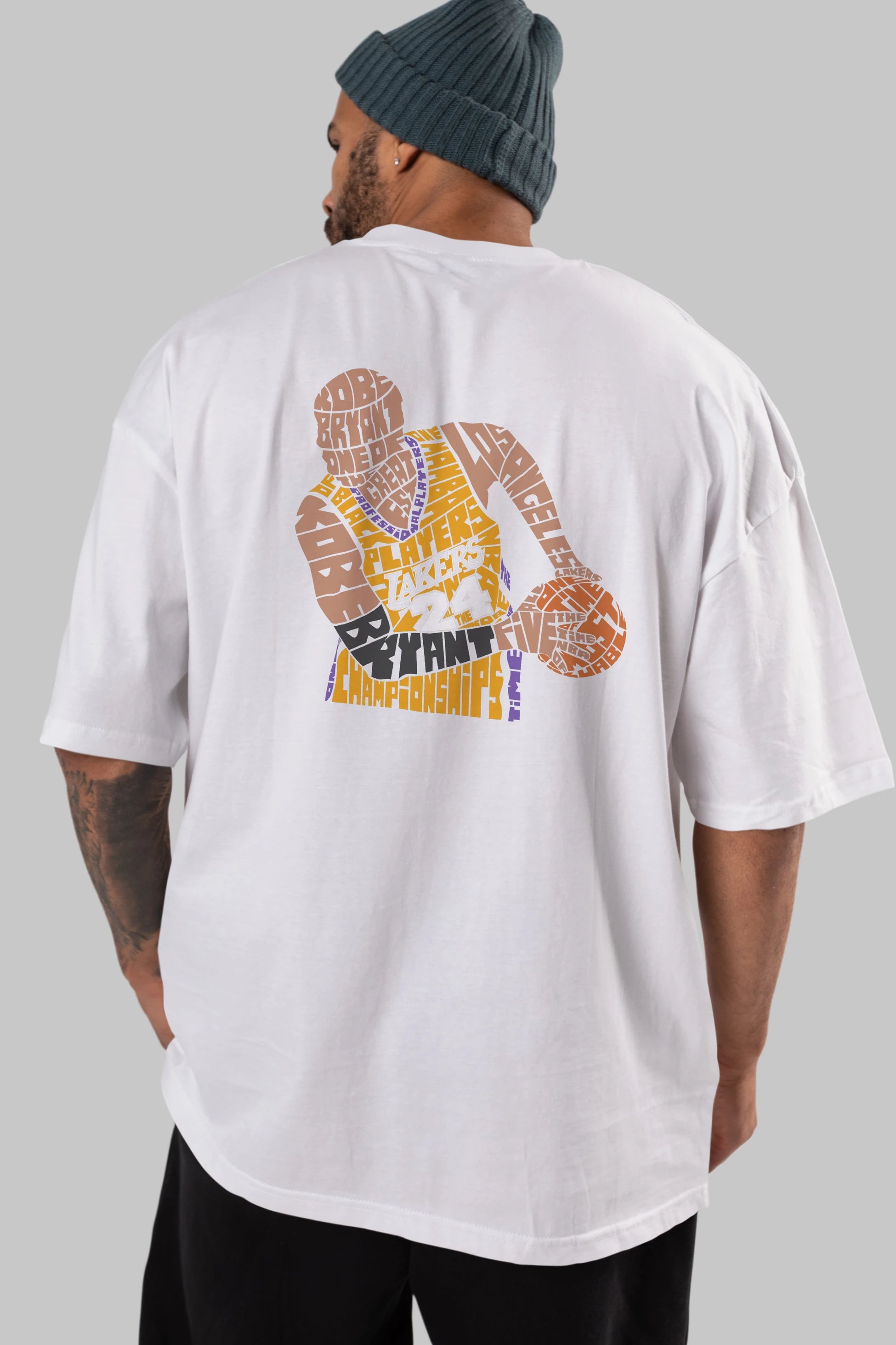 Kobe Bryant Arka Baskılı Oversize t-shirt %100 pamuk Erkek Kadın Unisex