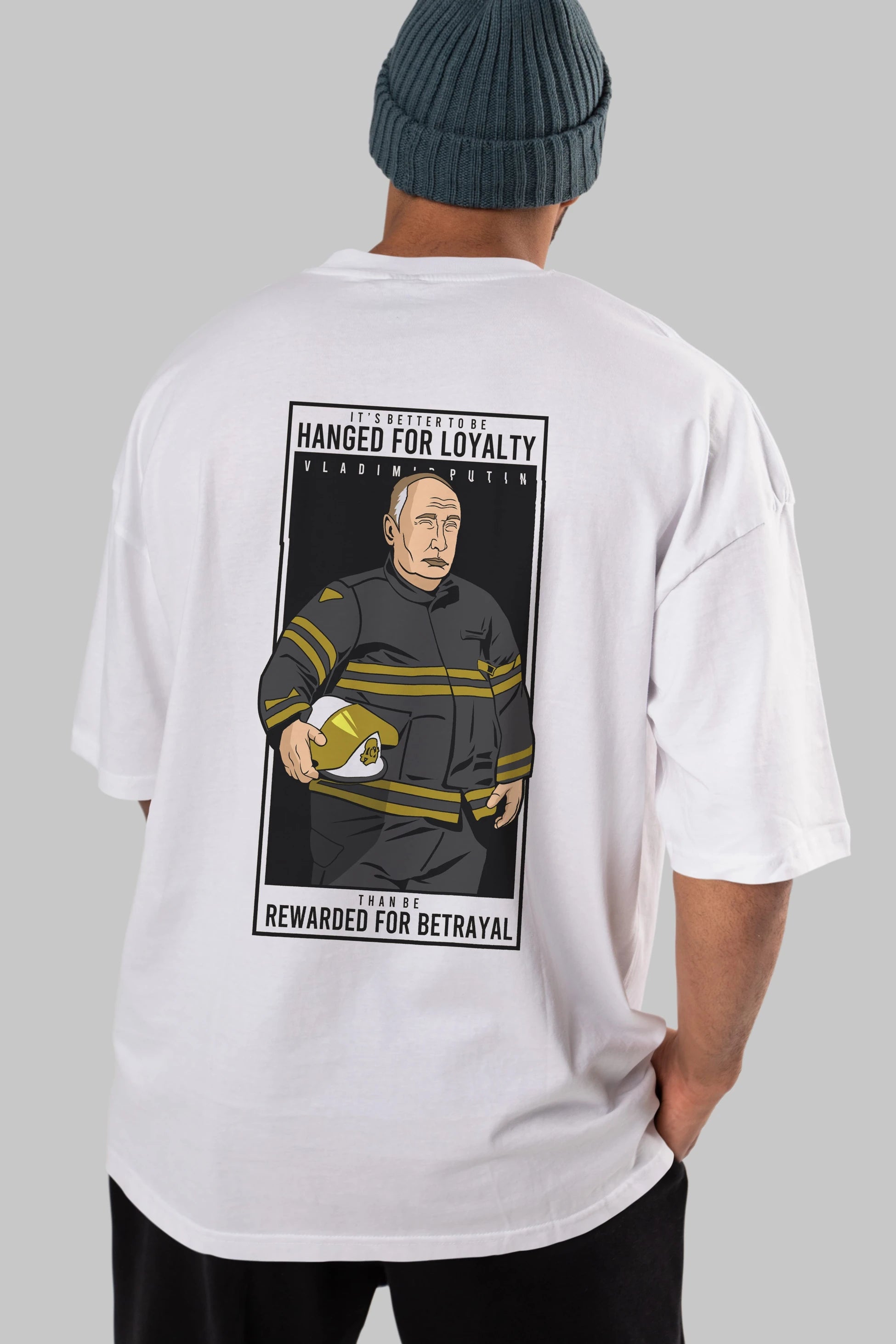 Putin Fireman Arka Baskılı Oversize t-shirt Erkek Kadın Unisex %100 Pamuk tişort
