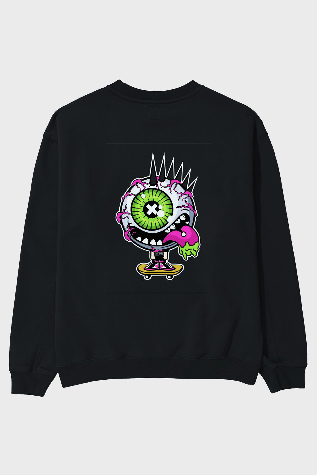 Eye Monster Skater Arka Baskılı Oversize Sweatshirt Erkek Kadın Unisex