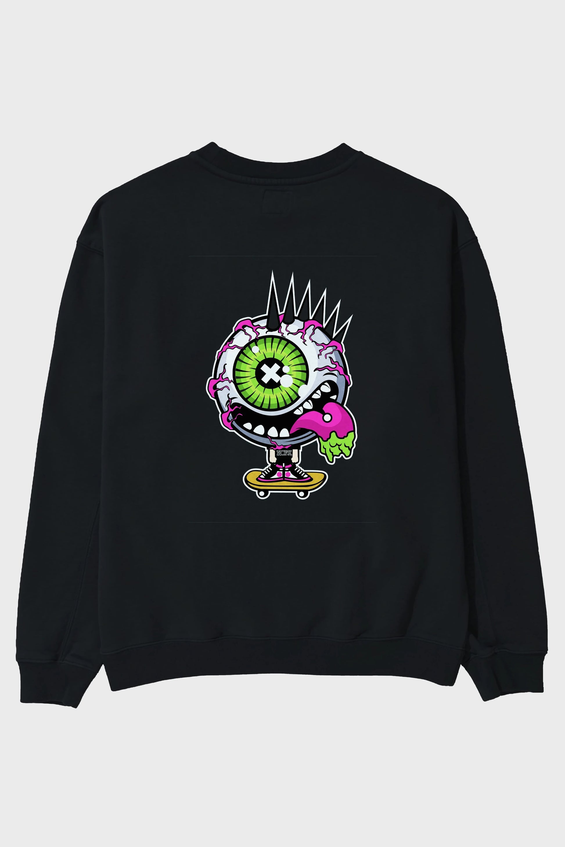 Eye Monster Skater Arka Baskılı Oversize Sweatshirt Erkek Kadın Unisex