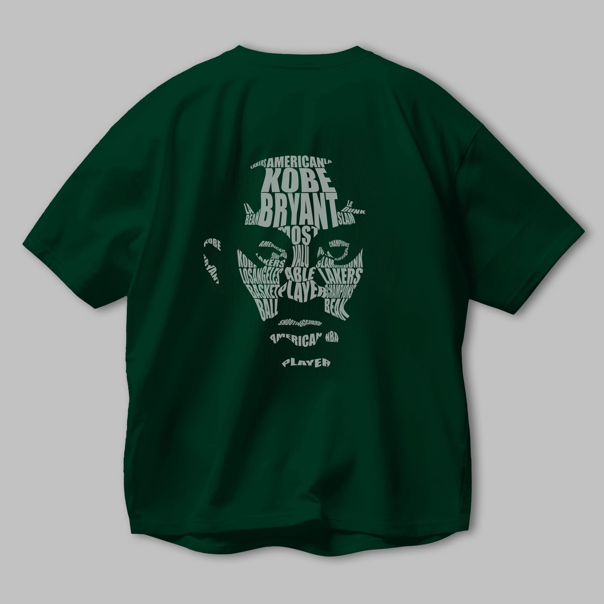 Kobe Bryan Calligram Arka Baskılı Oversize t-shirt %100 pamuk Erkek Kadın Unisex