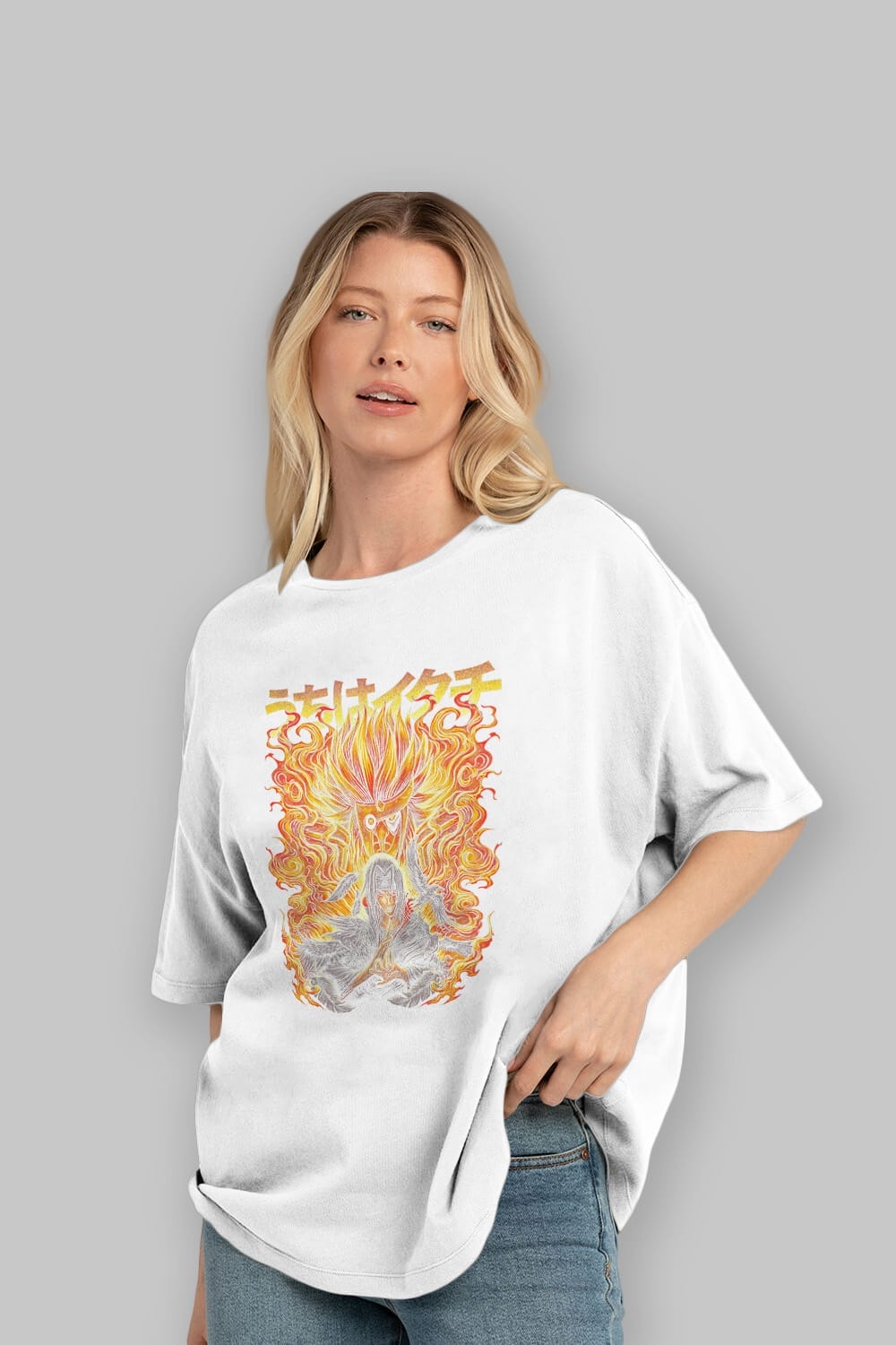 NARUTO ITACHI UCHIHA Anime Ön Baskılı Oversize t-shirt %100 pamuk Erkek Kadın Unisex