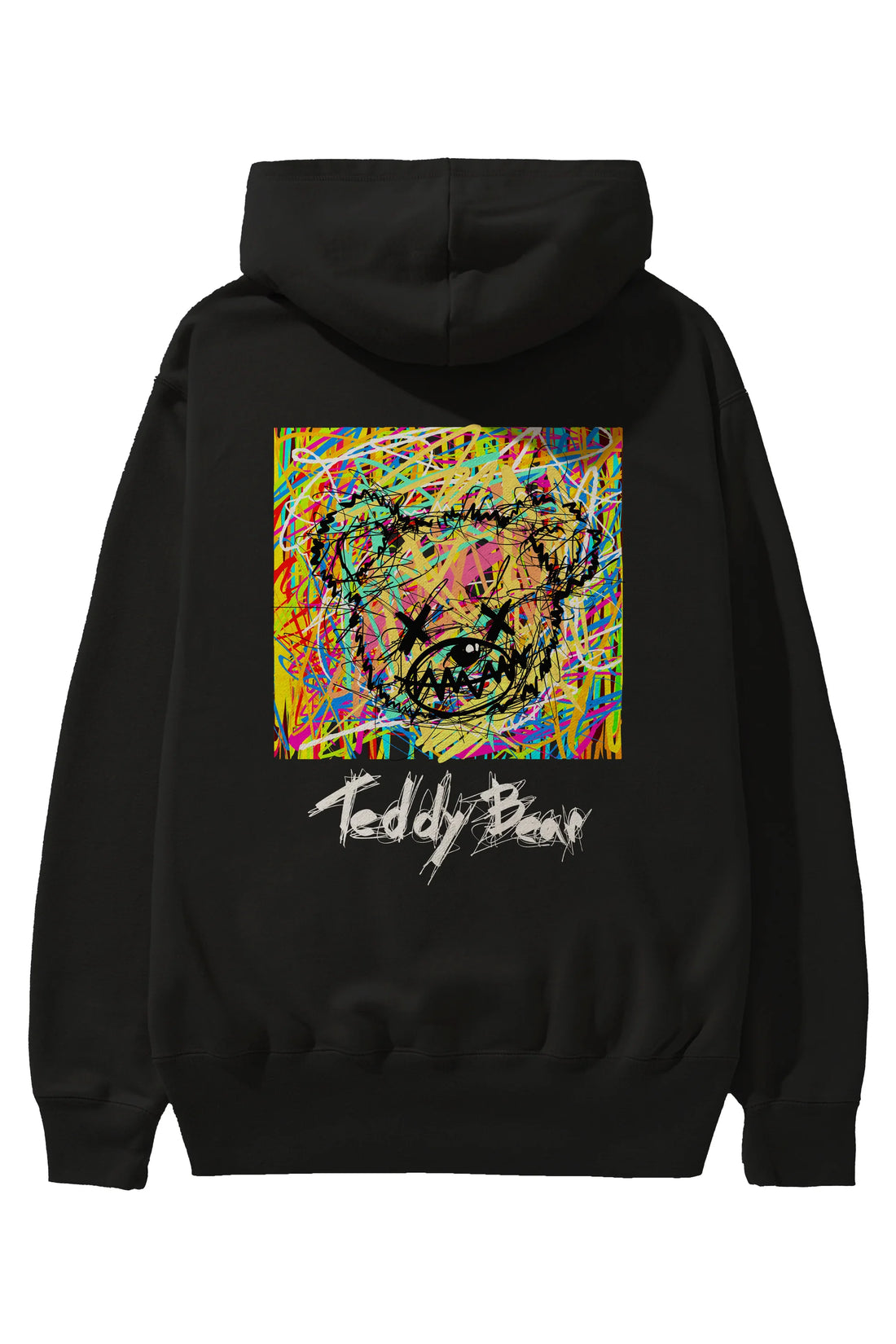 Teddy Bear 3 Arka Baskılı Hoodie Oversize Kapüşonlu Sweatshirt Erkek Kadın Unisex
