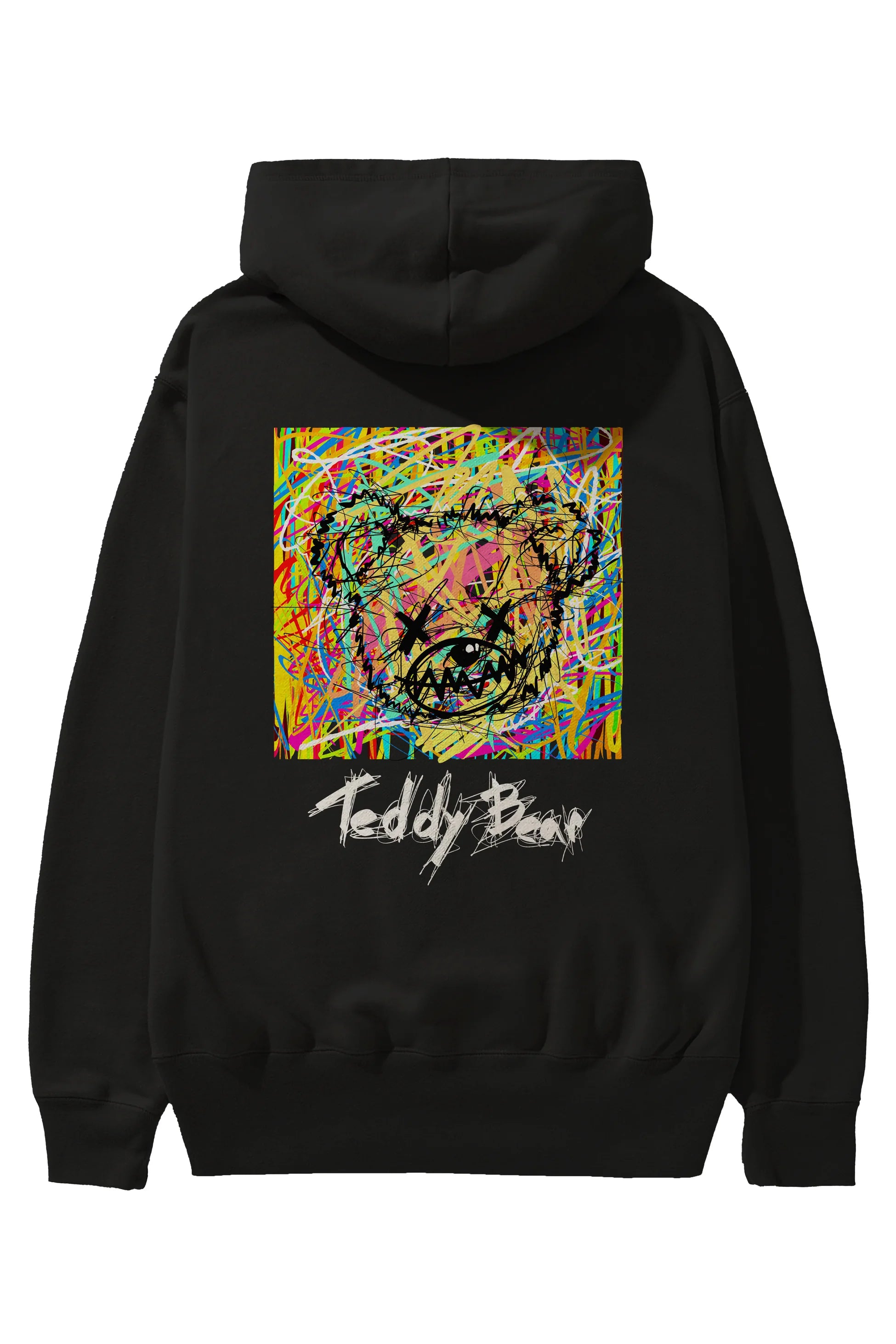 Teddy Bear 3 Arka Baskılı Hoodie Oversize Kapüşonlu Sweatshirt Erkek Kadın Unisex