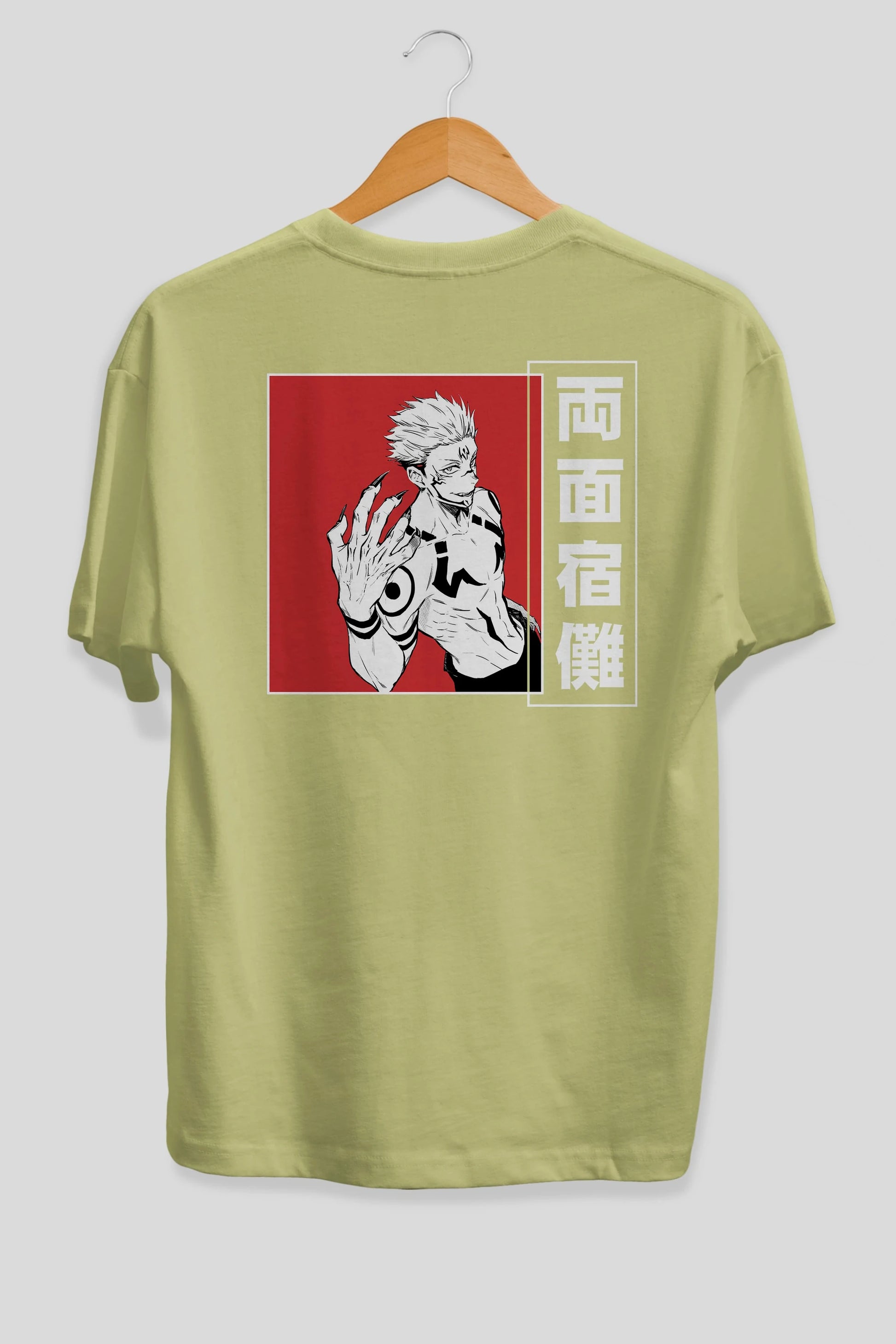 Sukuna Ryoumen 2 Anime Arka Baskılı Oversize t-shirt Erkek Kadın Unisex