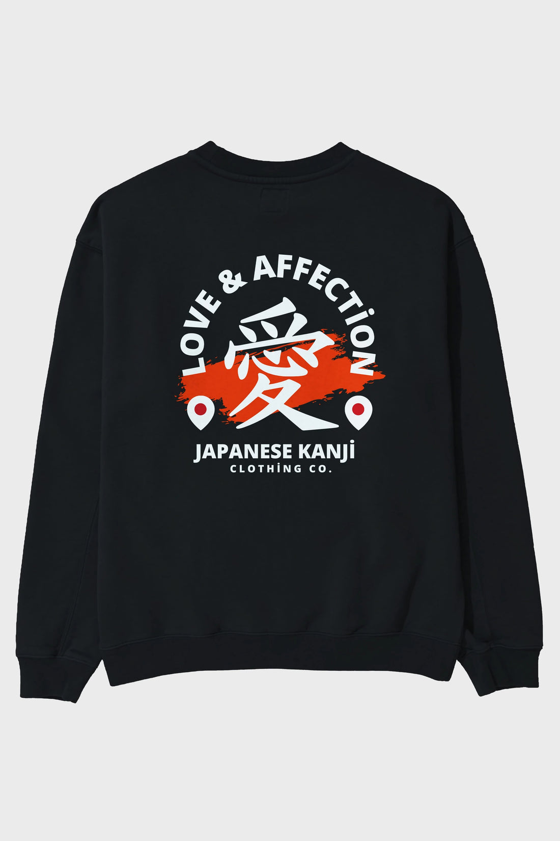 Love Affection Japanese Yazılı Arka Baskılı Oversize Sweatshirt Erkek Kadın Unisex
