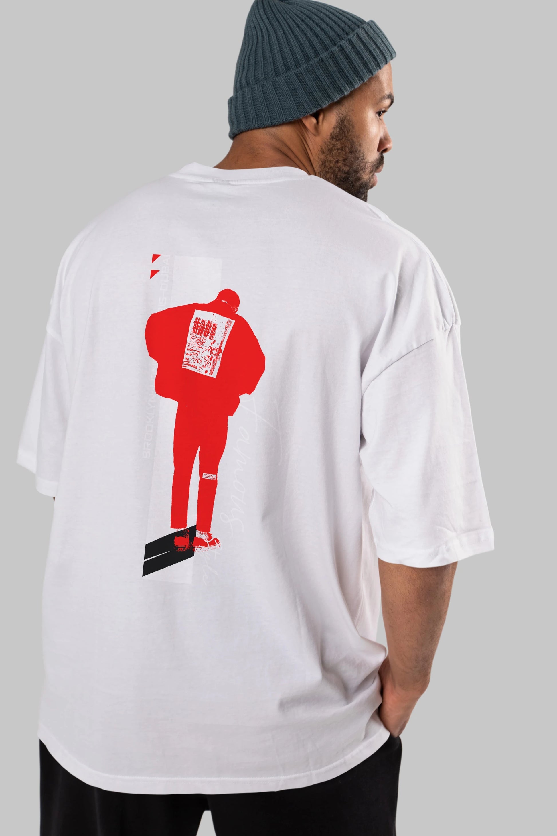 Brooklyn Style Arka Baskılı Oversize t-shirt Erkek Kadın Unisex