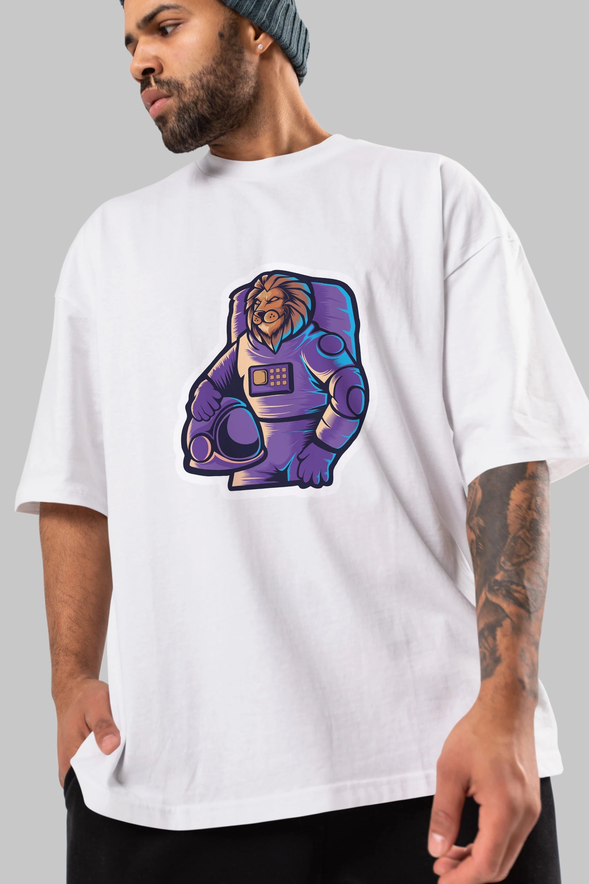 Astroking Sticker Ön Baskılı Oversize t-shirt Erkek Kadın Unisex