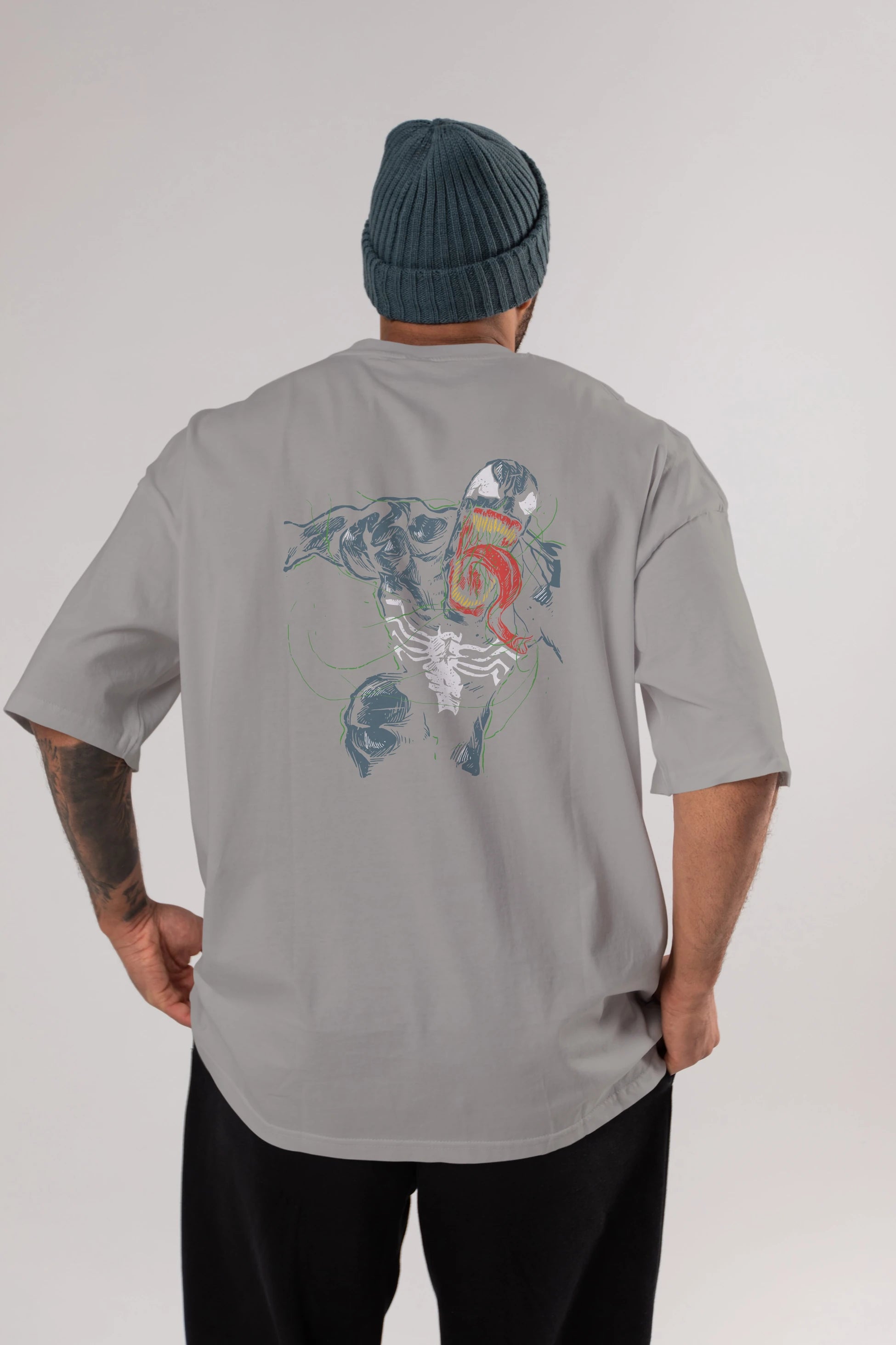 Venom (6) Arka Baskılı Oversize t-shirt Erkek Kadın Unisex %100 Pamuk Bisiklet Yaka tişort