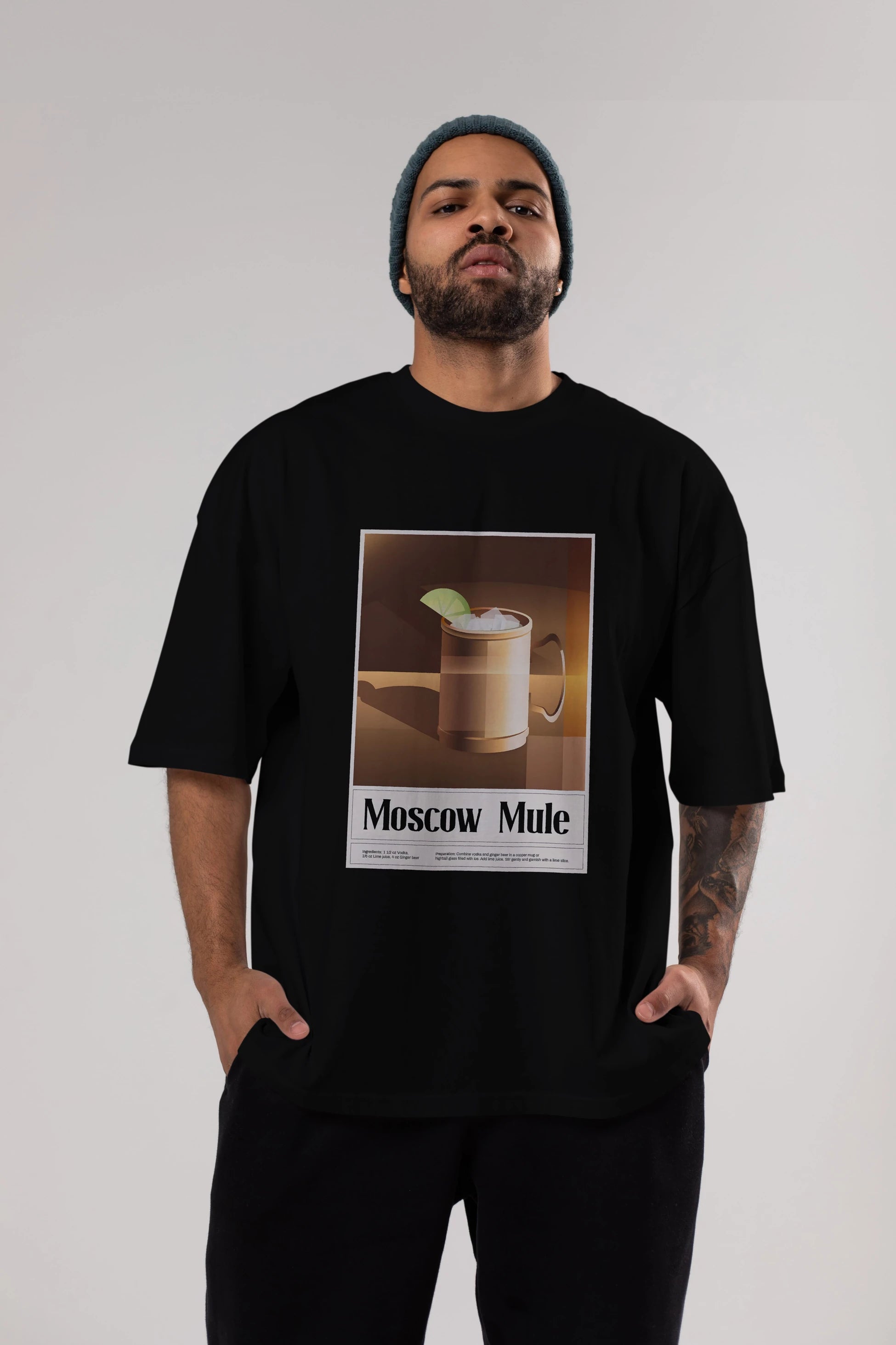 Moscow Mule 3 Ön Baskılı Oversize t-shirt Erkek Kadın Unisex %100 Pamuk Bisiklet Yaka tişort