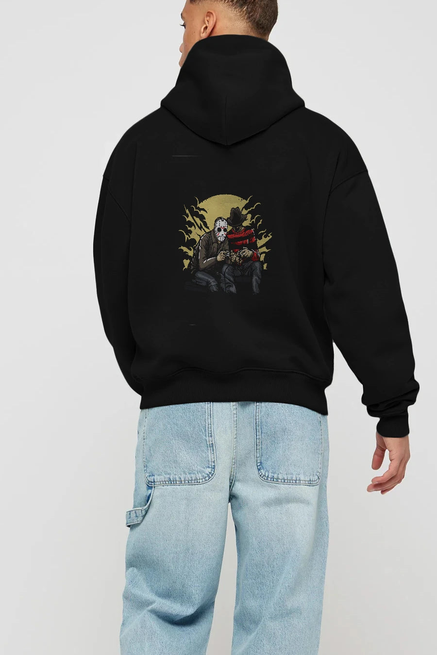 Dark Gamers Arka Baskılı Hoodie Oversize Kapüşonlu Sweatshirt Erkek Kadın Unisex