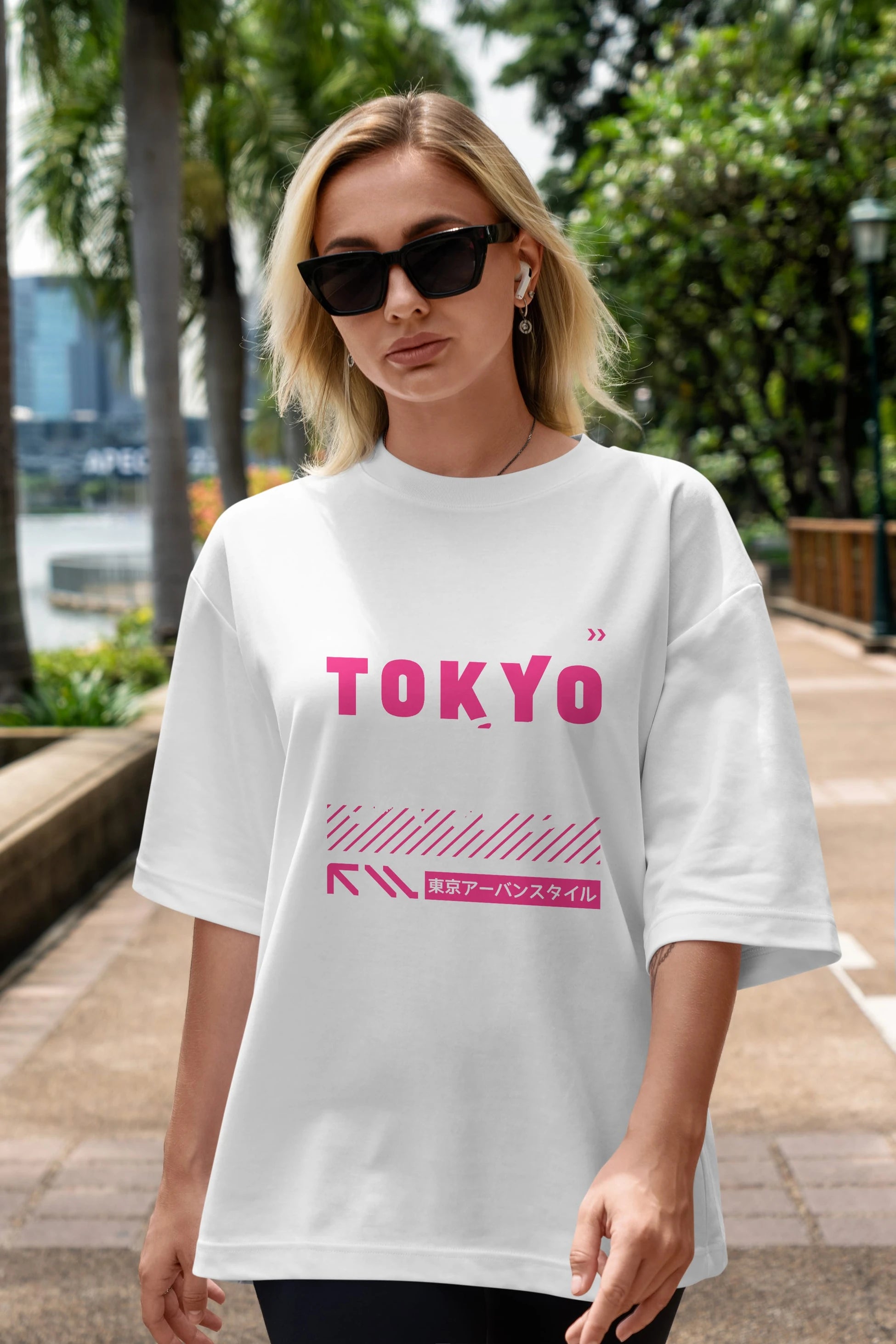 Tokyo Urban Style Ön Baskılı Oversize t-shirt Erkek Kadın Unisex