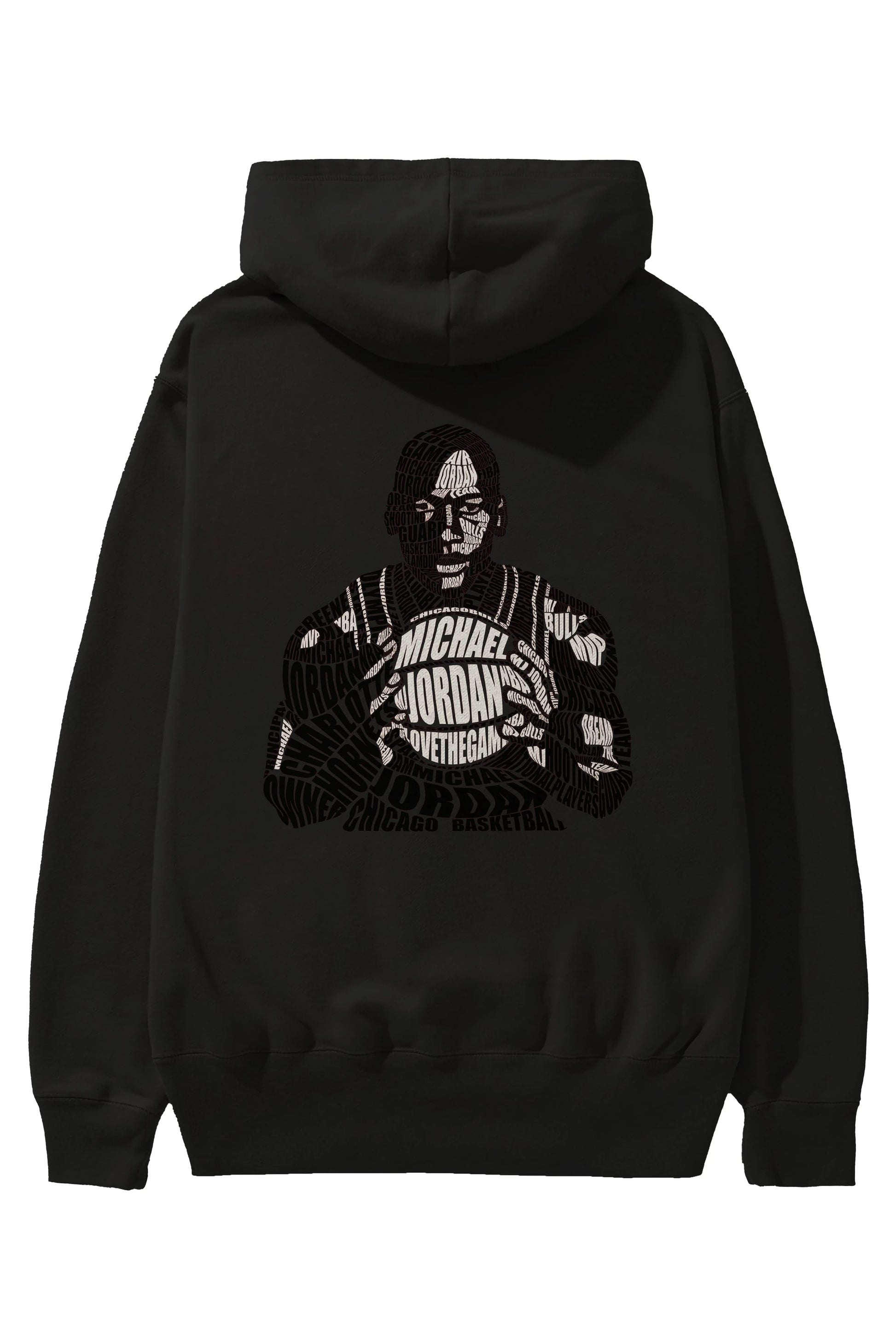 Michael Jordan Calligram Arka Baskılı Hoodie Oversize Kapüşonlu Sweatshirt Erkek Kadın Unisex