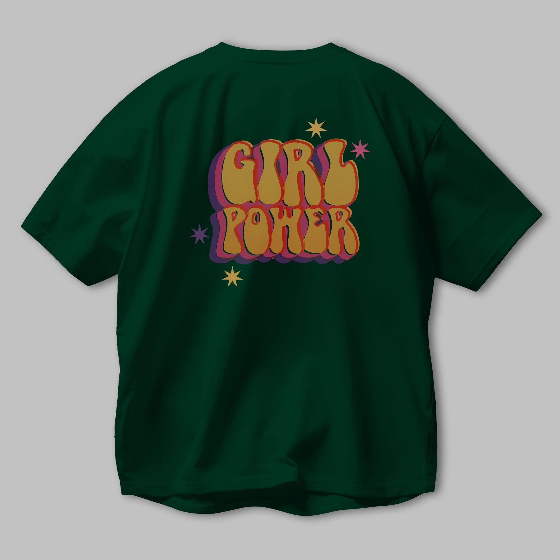Girl Power Yazılı Arka Baskılı Oversize t-shirt Erkek Kadın Unisex