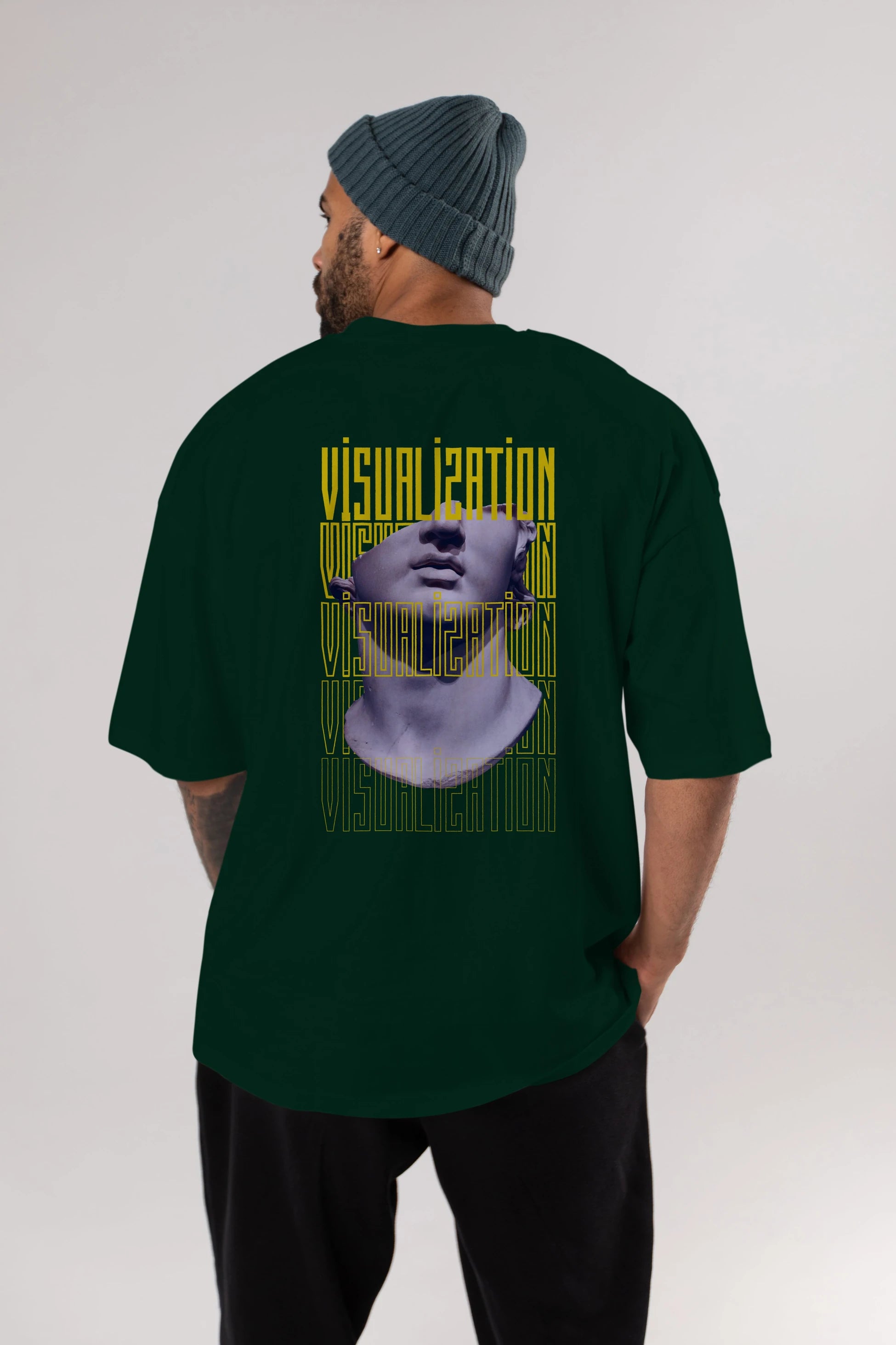 Visualization Yazılı Arka Baskılı Oversize t-shirt Erkek Kadın Unisex