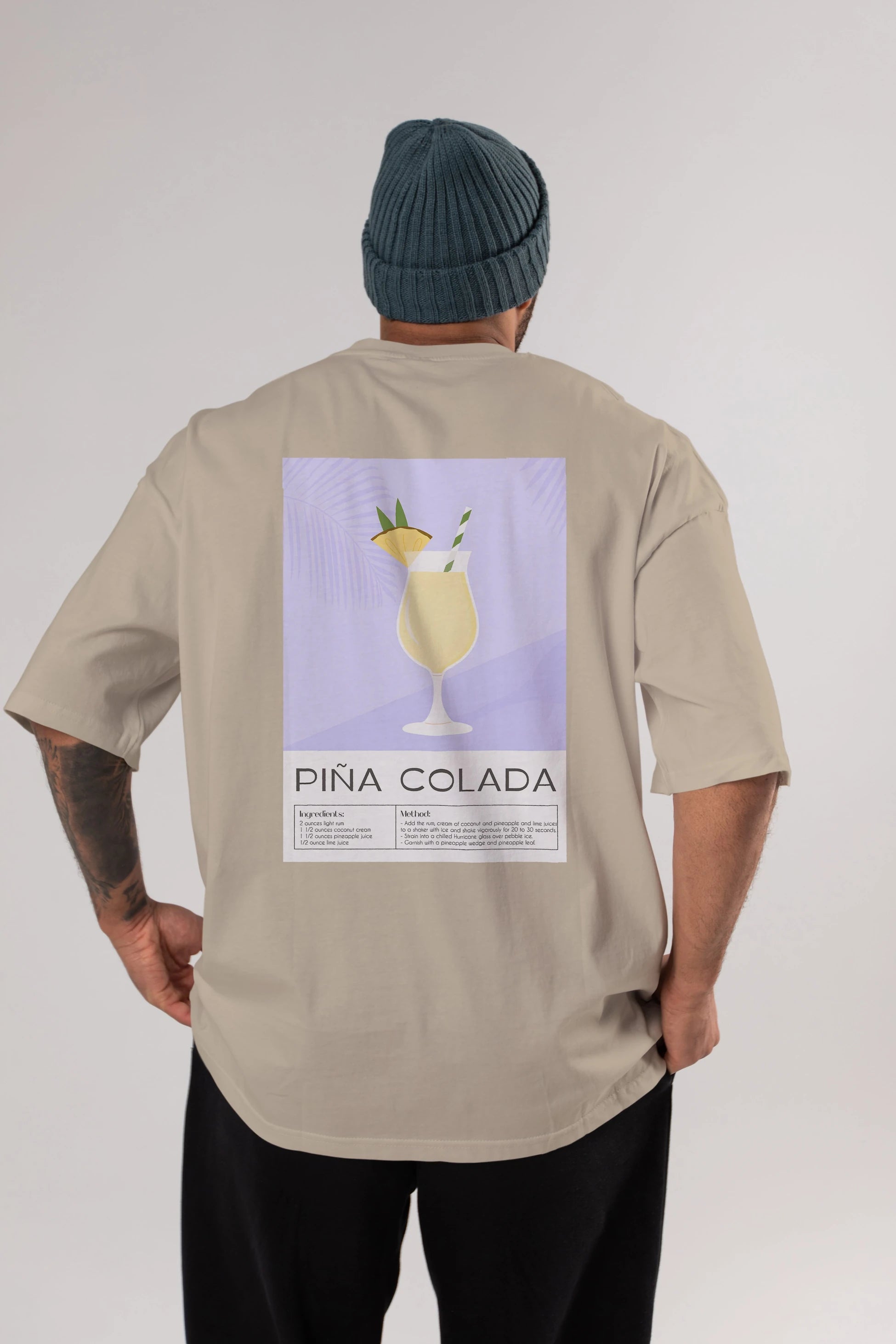 PIna Colada 6 Arka Baskılı Oversize t-shirt Erkek Kadın Unisex %100 Pamuk Bisiklet Yaka tişort