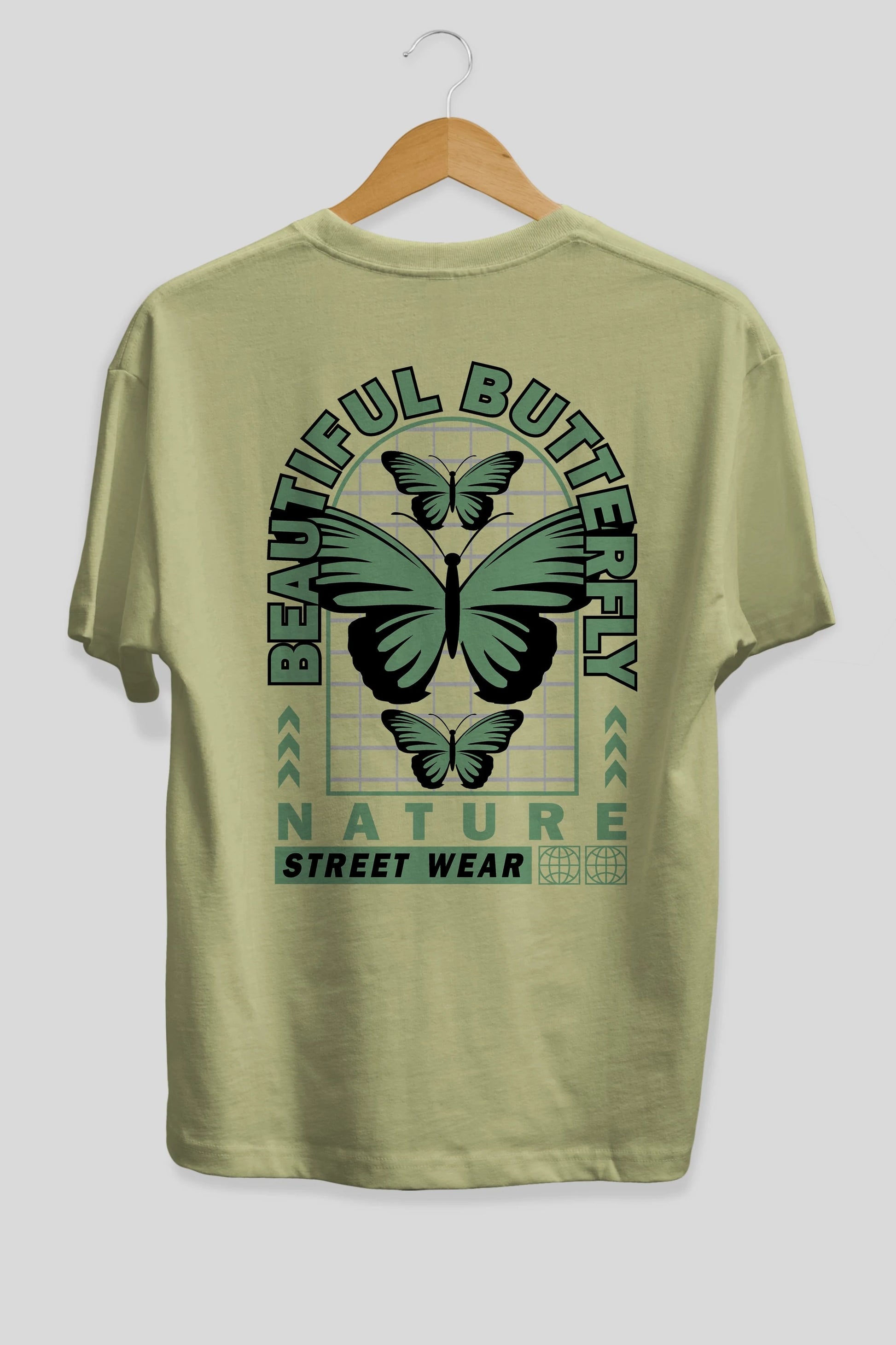 Beautiful Butterfly Arka Baskılı Oversize t-shirt Erkek Kadın Unisex