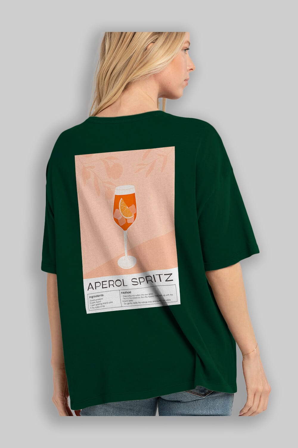 Aperol Spritz 7 Arka Baskılı Oversize t-shirt Erkek Kadın Unisex %100 Pamuk Bisiklet Yaka tişort