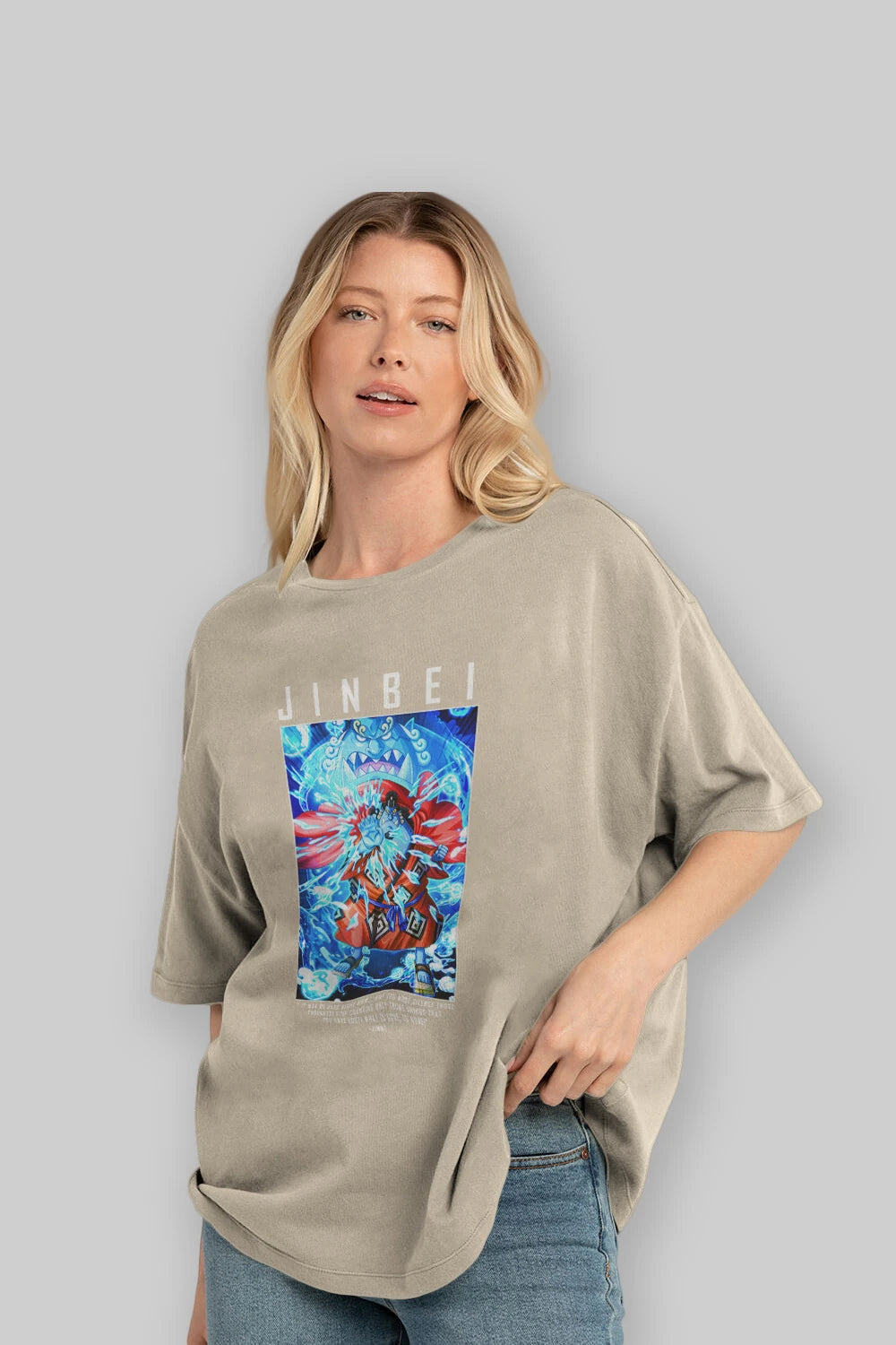 Jinbei Anime Ön Baskılı Oversize t-shirt Erkek Kadın Unisex